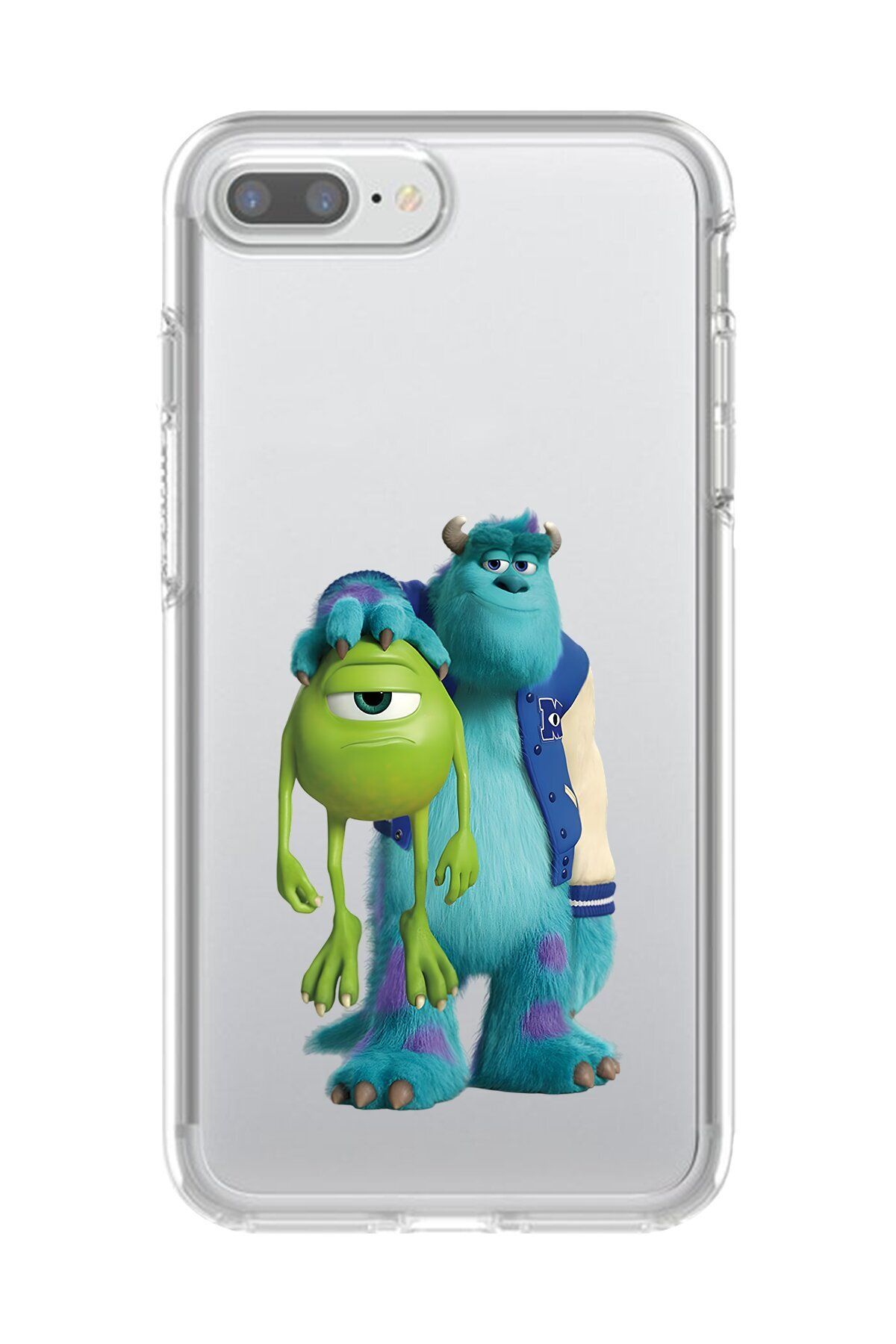 Dali Design iPhone 8 Plus Uyumlu Şeffaf Kılıf Cartoon Sevimli Canavarlar 15 Tasarımlı