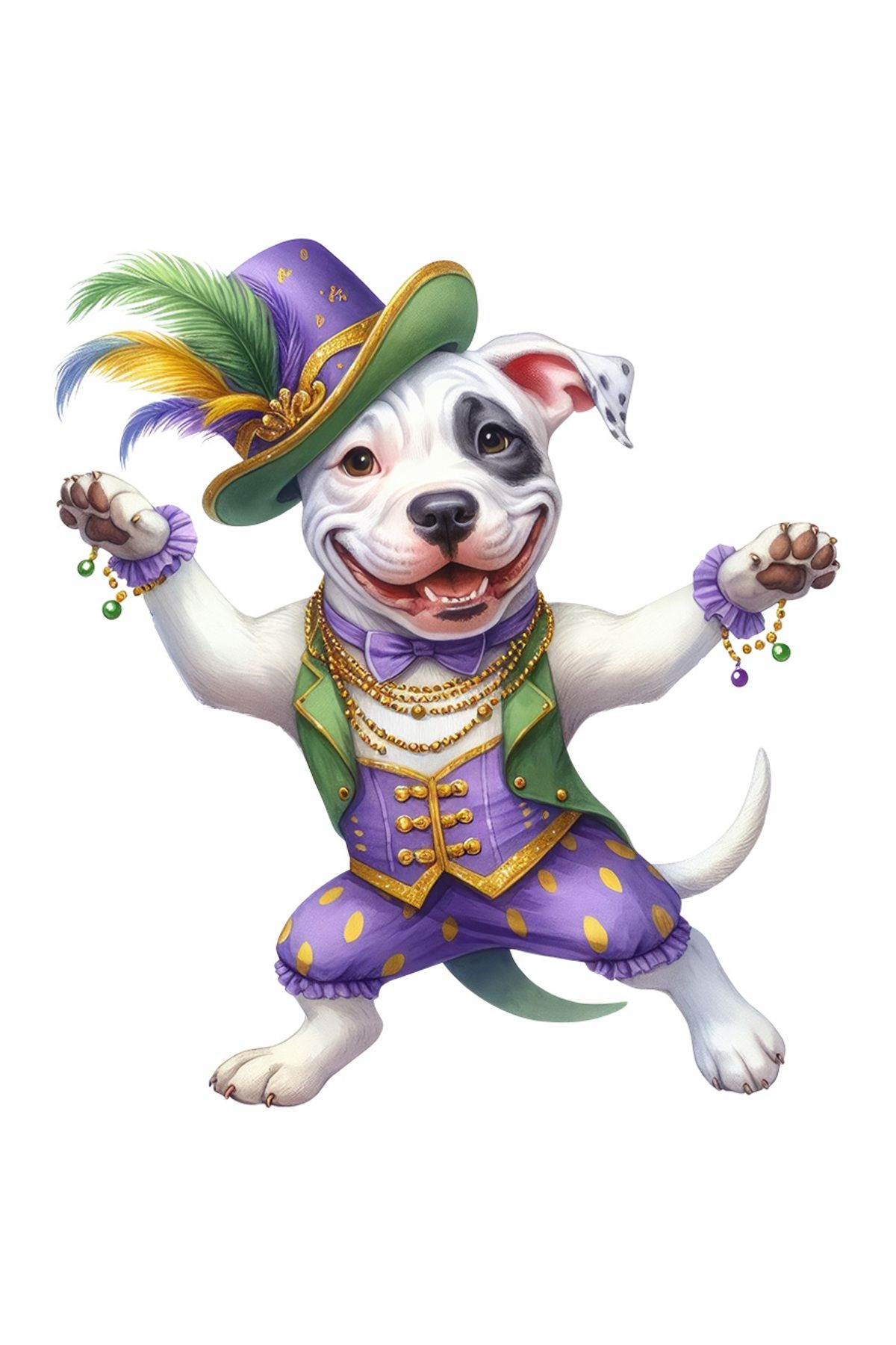 StoryGift Romania Sticker Autocolant 70cm Cu Un Catel Care Danseaza, Ilustratie, Circ, Spectacol, Palarie, Pene, - One Size