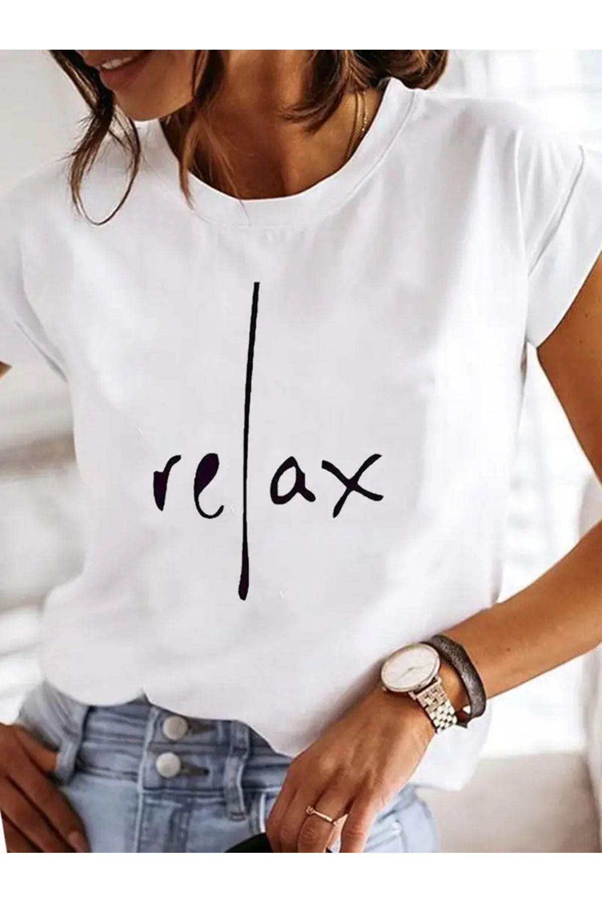 AEMİ Unisex Relax Baskılı %100 Pamuk Oversize T-shirt
