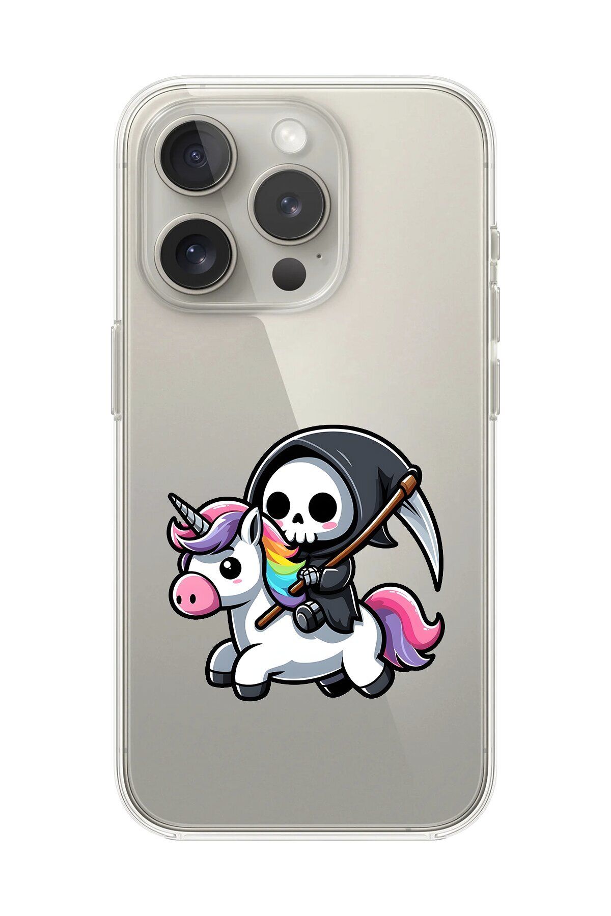 Dali Design iPhone 15 Pro Max Uyumlu Şeffaf Kılıf Şeffaf New Minies 1 Tasarımlı