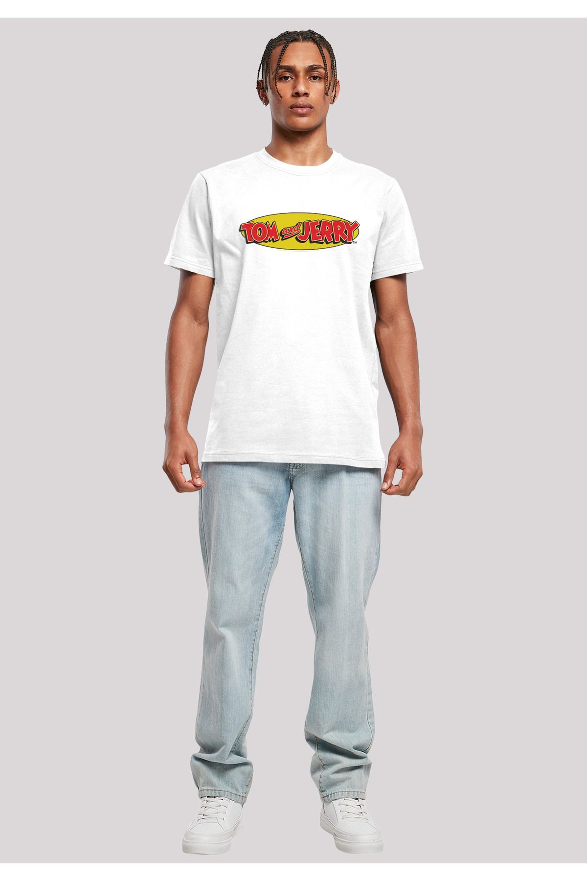 F4NT4STIC-Herren Tom und Jerry Inline-Logo mit Rundhalsausschnitt 4