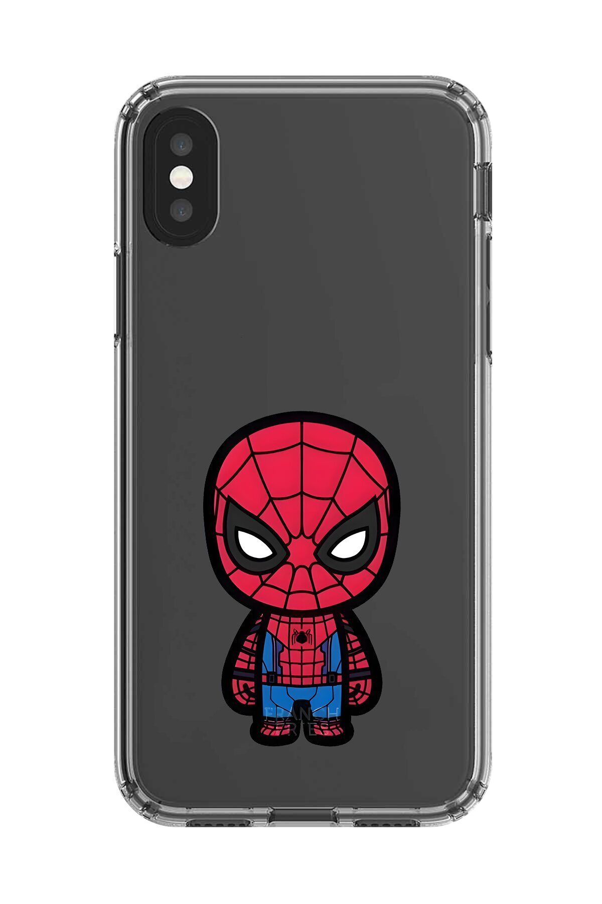 Dali Design iPhone XS Max Uyumlu Şeffaf Kılıf Chibi Spider-Man 7 Tasarımlı