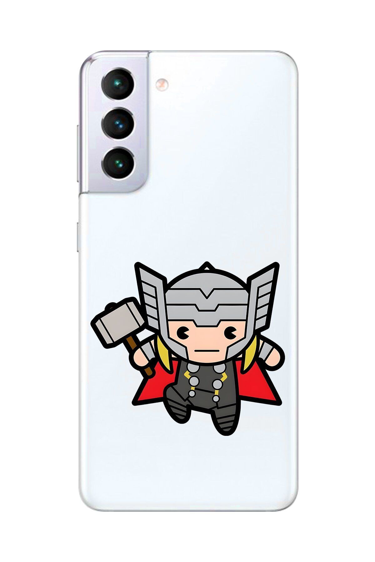 Dali Design Galaxy S21+ Uyumlu Şeffaf Kılıf Chibi Thor 5 Tasarımlı
