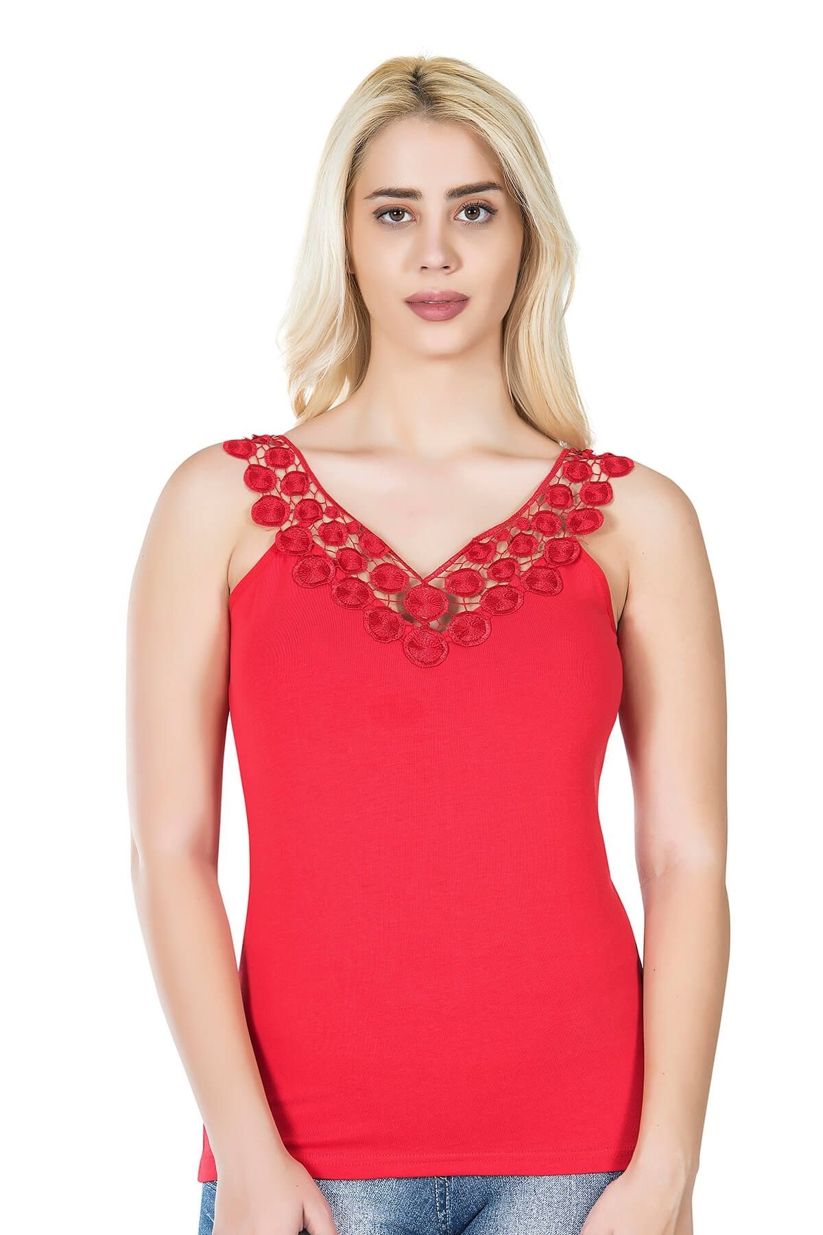Moda Şahsenem Güpürlü Kadın Tişört 268