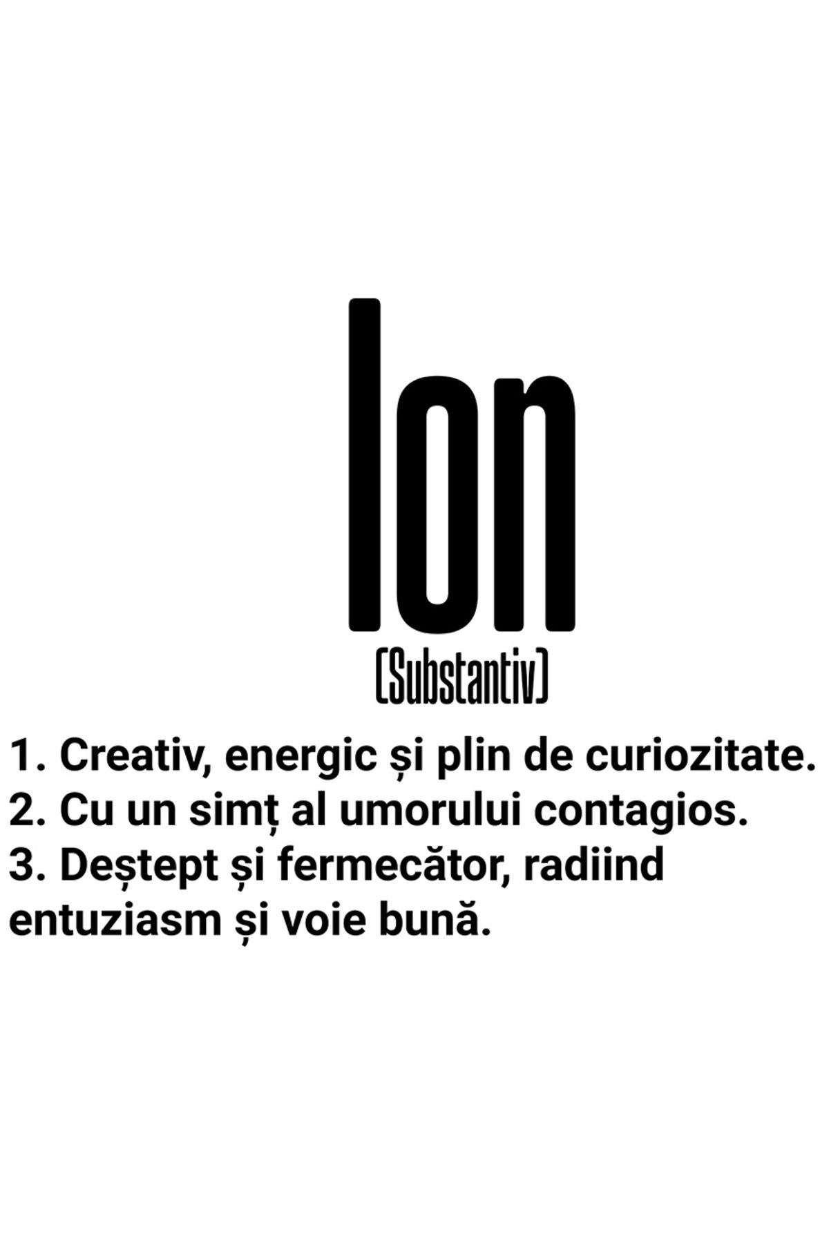 StoryGift Romania Sticker Cu Numele Ion, Cu Mesaj Motivational, Creativ, Energic, Curios, Destept, Fermecato - One Size
