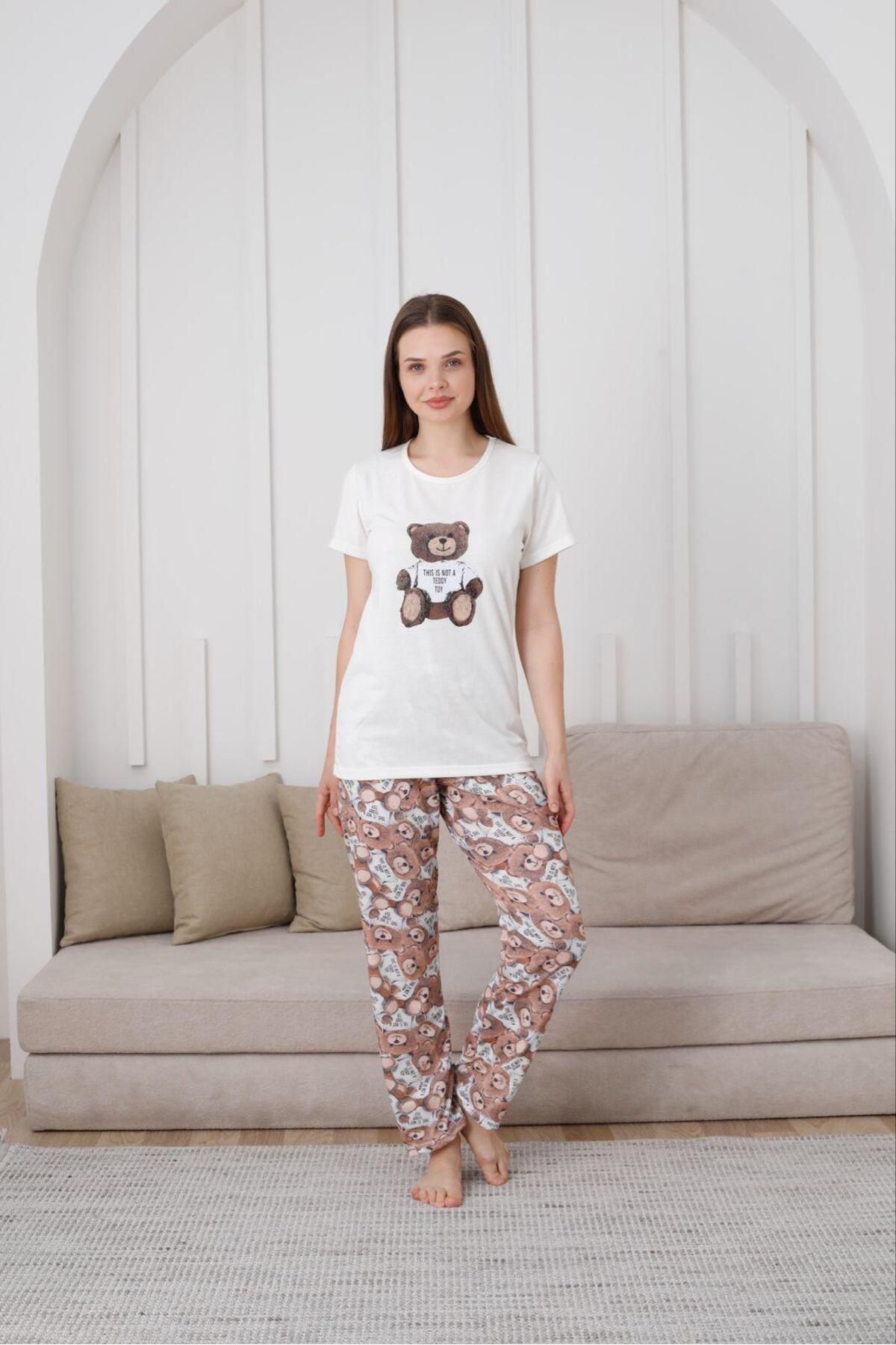 HUBEN kadın pamuklu pijama takımı