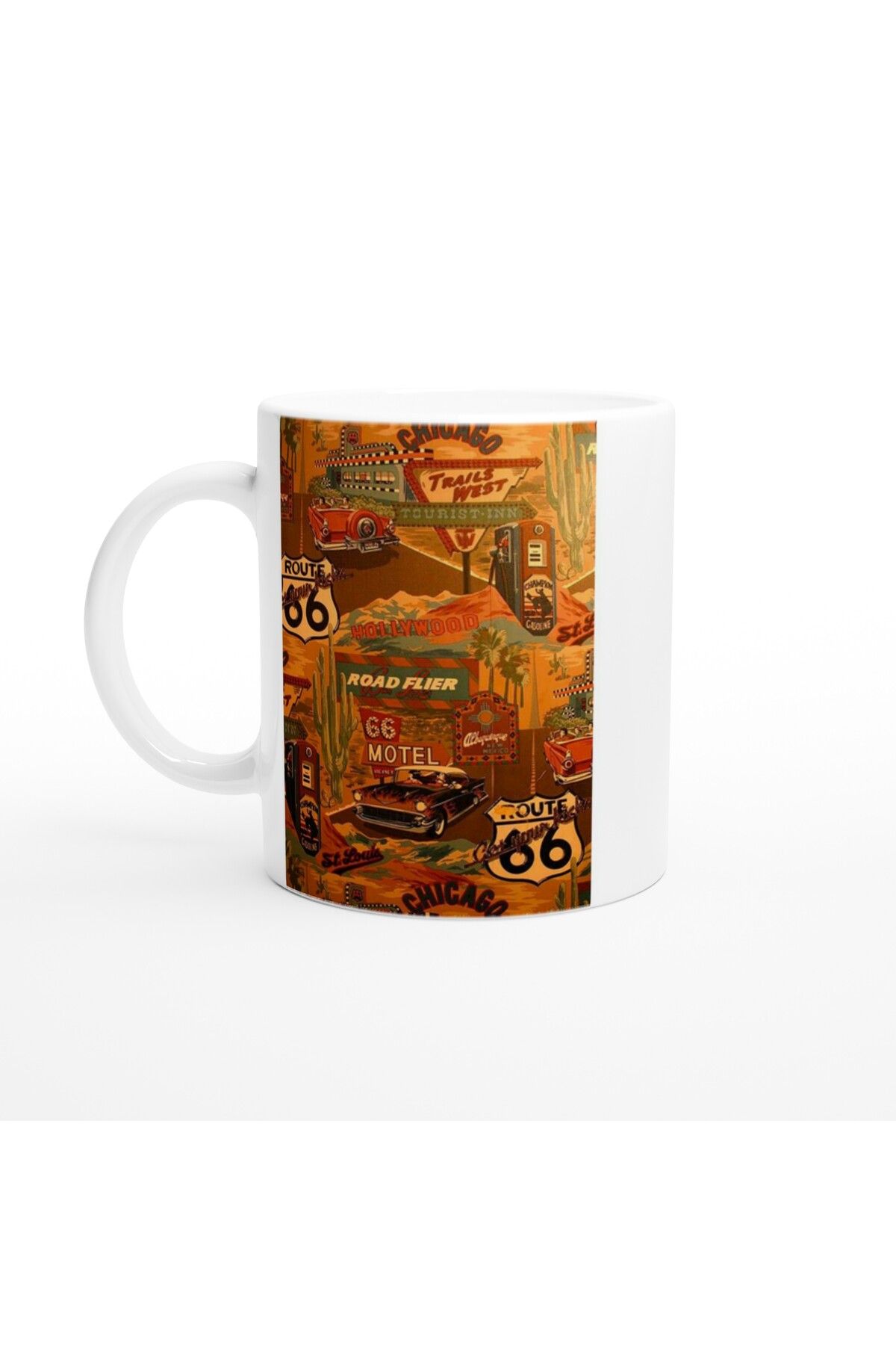 Wisdom Rain Route 66 Amerikan Rüyası Retro Kupa Bardak