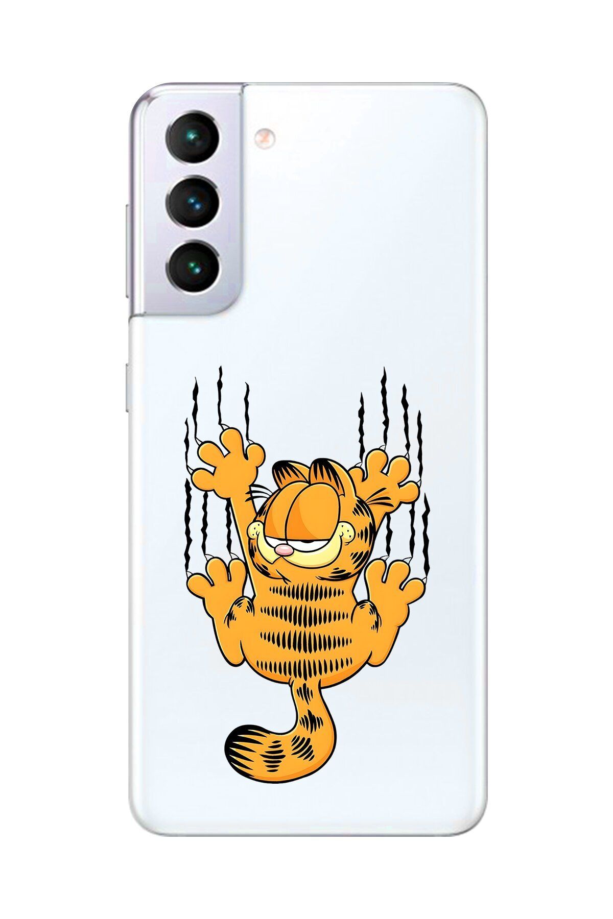 Dali Design Galaxy S21+ Uyumlu Şeffaf Kılıf Cartoon Garfield 4 Tasarımlı