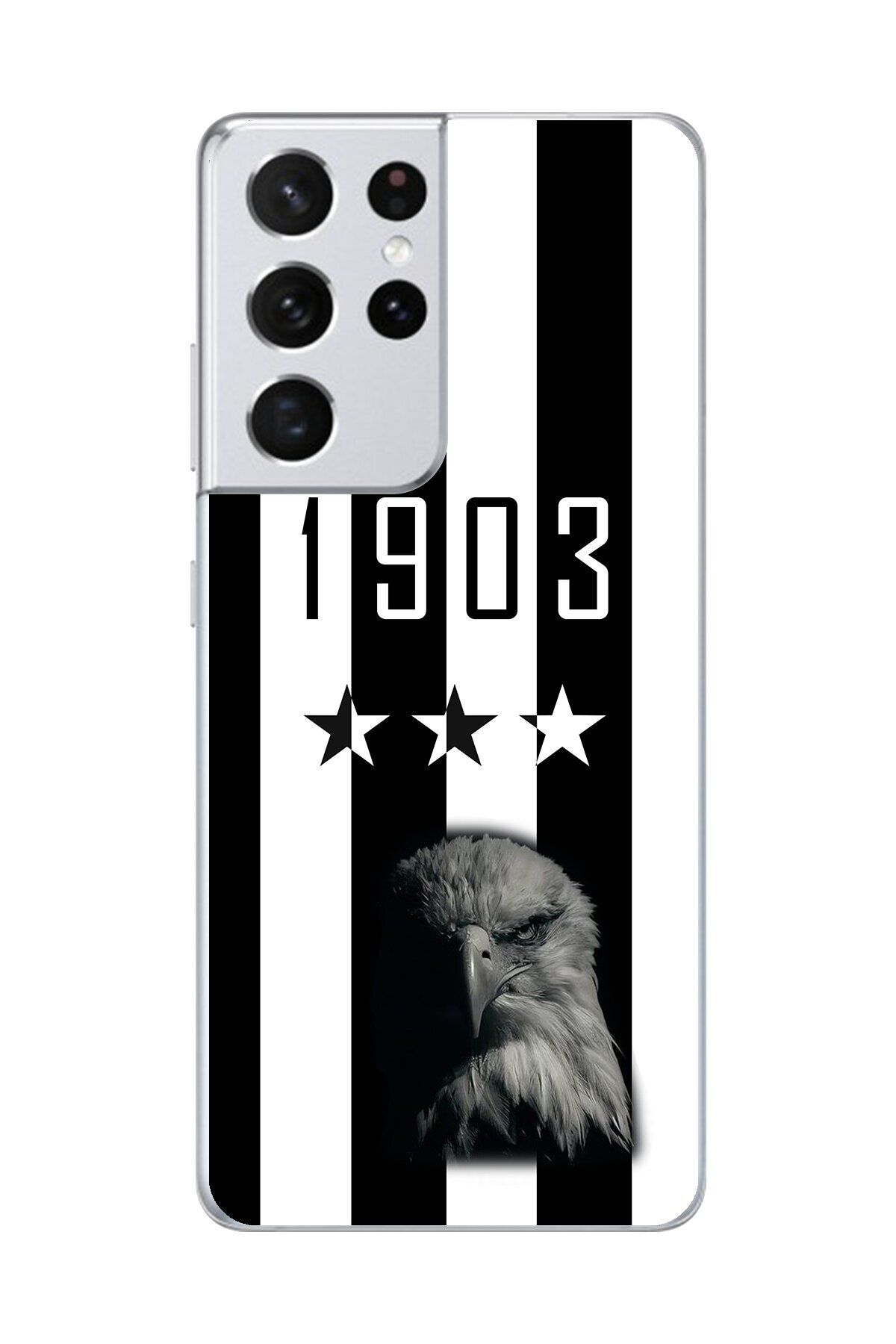 Dali Design Samsung Galaxy S21 Ultra Uyumlu Şeffaf Kılıf Şeffaf 1907 Boğa Tasarımlı