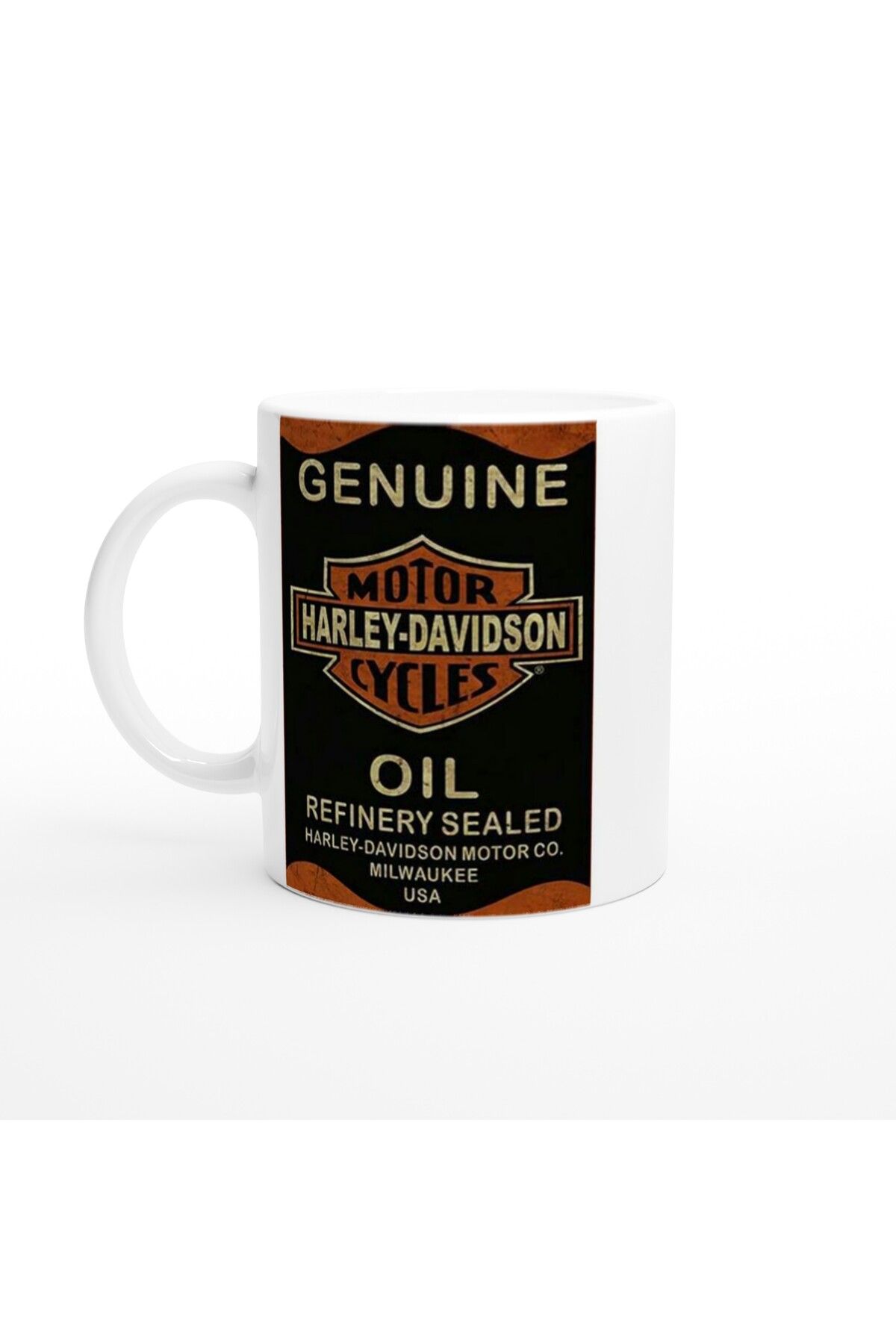 Wisdom Rain Harley-Davidson Genuine Oil Temalı Retro Kupa Bardak