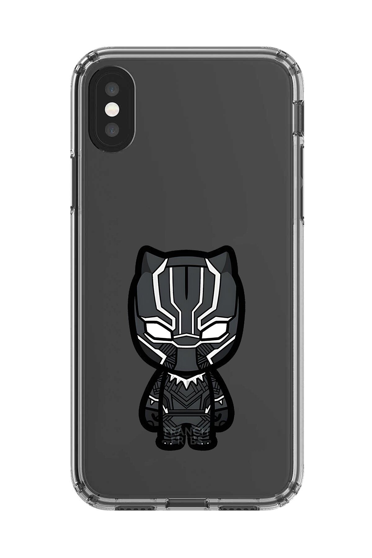 Dali Design iPhone XS Max Uyumlu Şeffaf Kılıf Chibi Black Panther 6 Tasarımlı