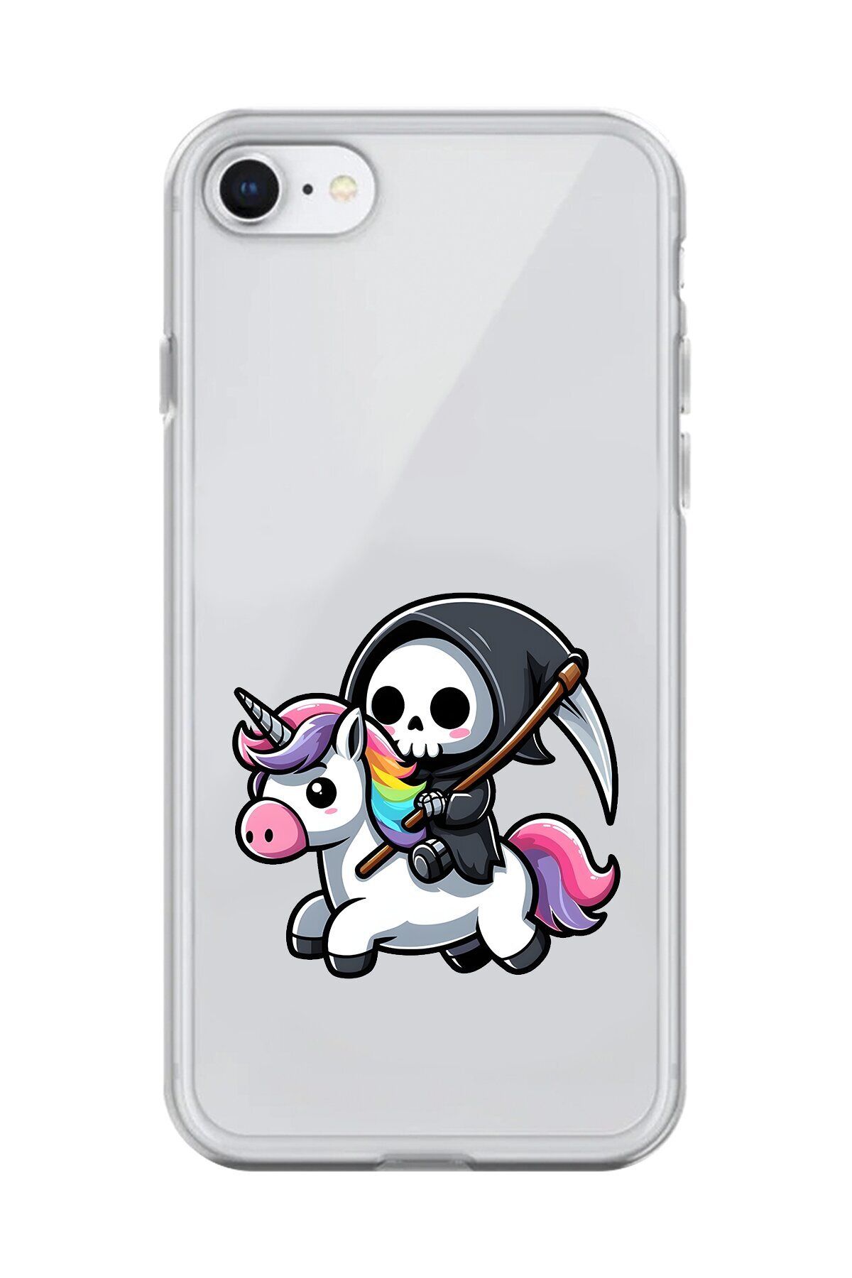 Dali Design iPhone 7 Uyumlu Şeffaf Kılıf Şeffaf New Minies 1 Tasarımlı