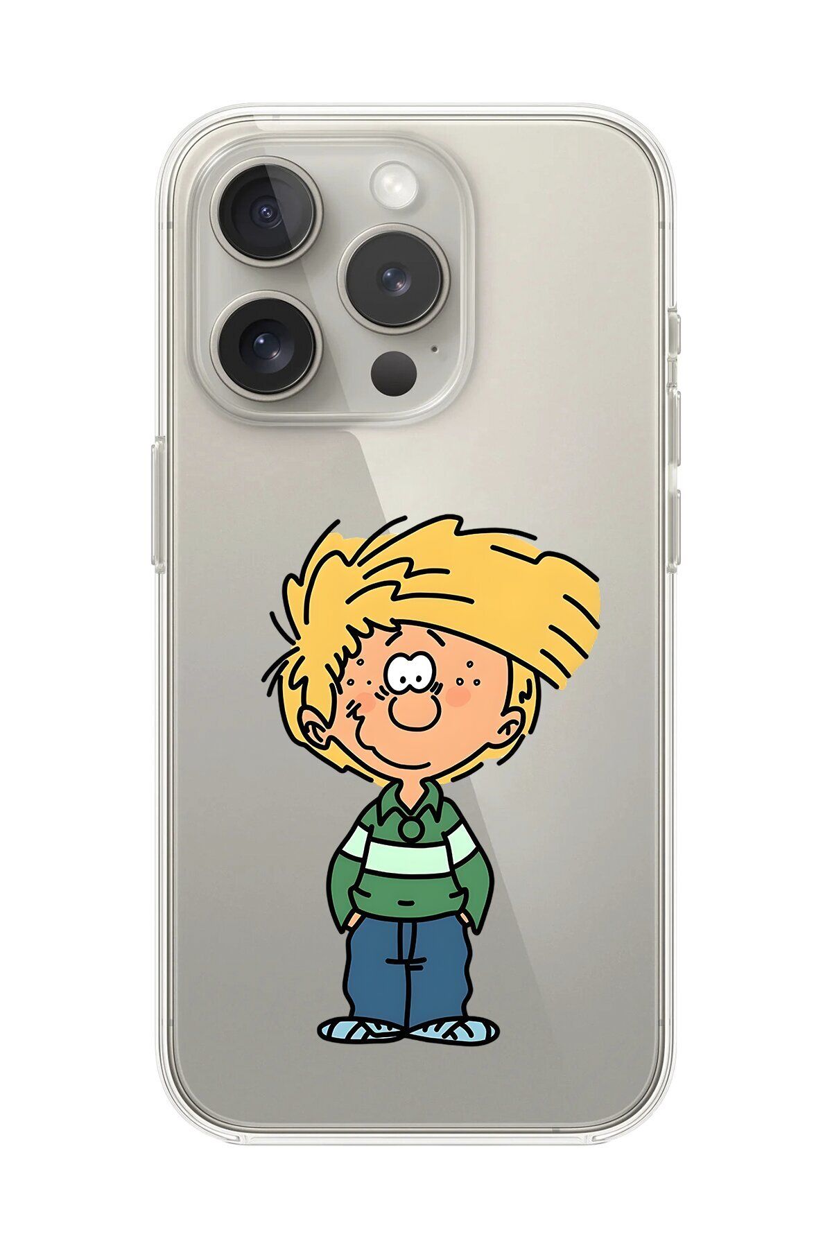 Dali Design iPhone 11 Pro Max Uyumlu Şeffaf Kılıf Cartoon Cedric 2 Tasarımlı