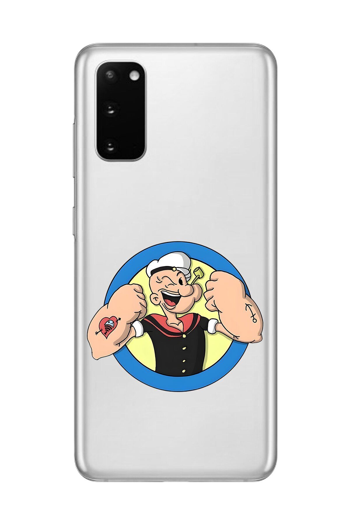 Dali Design Galaxy S20 Uyumlu Şeffaf Kılıf Cartoon Popeye 12 Tasarımlı