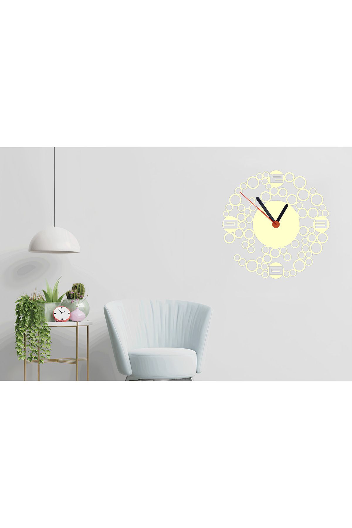 BaggyMood YUVARLAK ÇOK RENKLİ 40*40CM DUVAR SAATİ