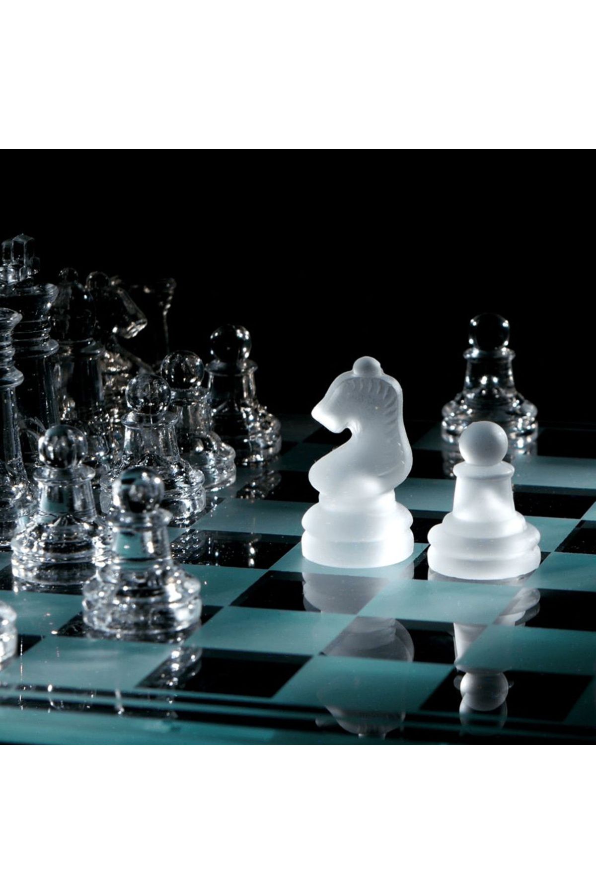 Epilons Glass Chess Cam Satranç Takımı (35 cm x 35 cm)