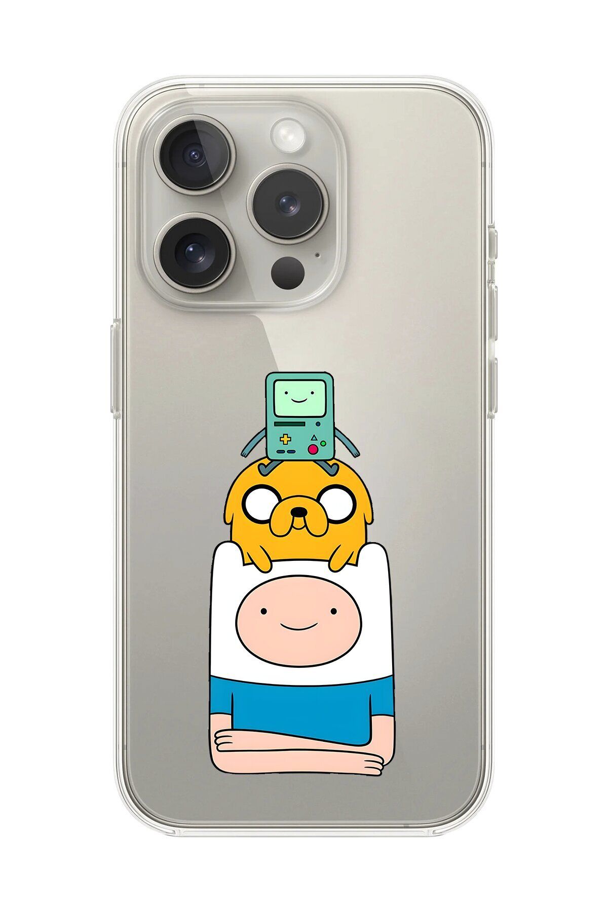 Dali Design iPhone 16 Pro Max Uyumlu Şeffaf Kılıf Cartoon Adventure Time 1 Tasarımlı