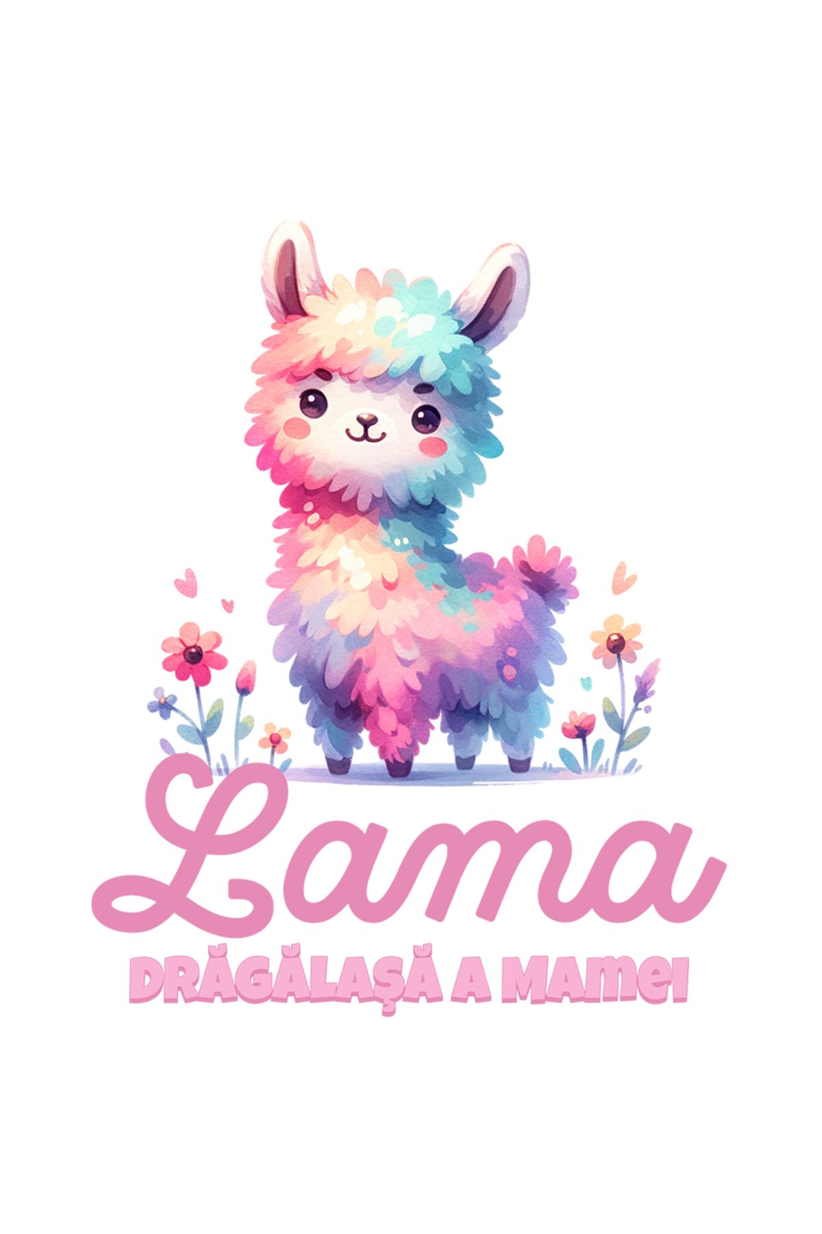 StoryGift Romania Sticker Adeziv 90cm Adeziv Lama Dragalasa A Mamei Animal Pufos Copii Cu Margini Albe, Pvc Viny - One Size