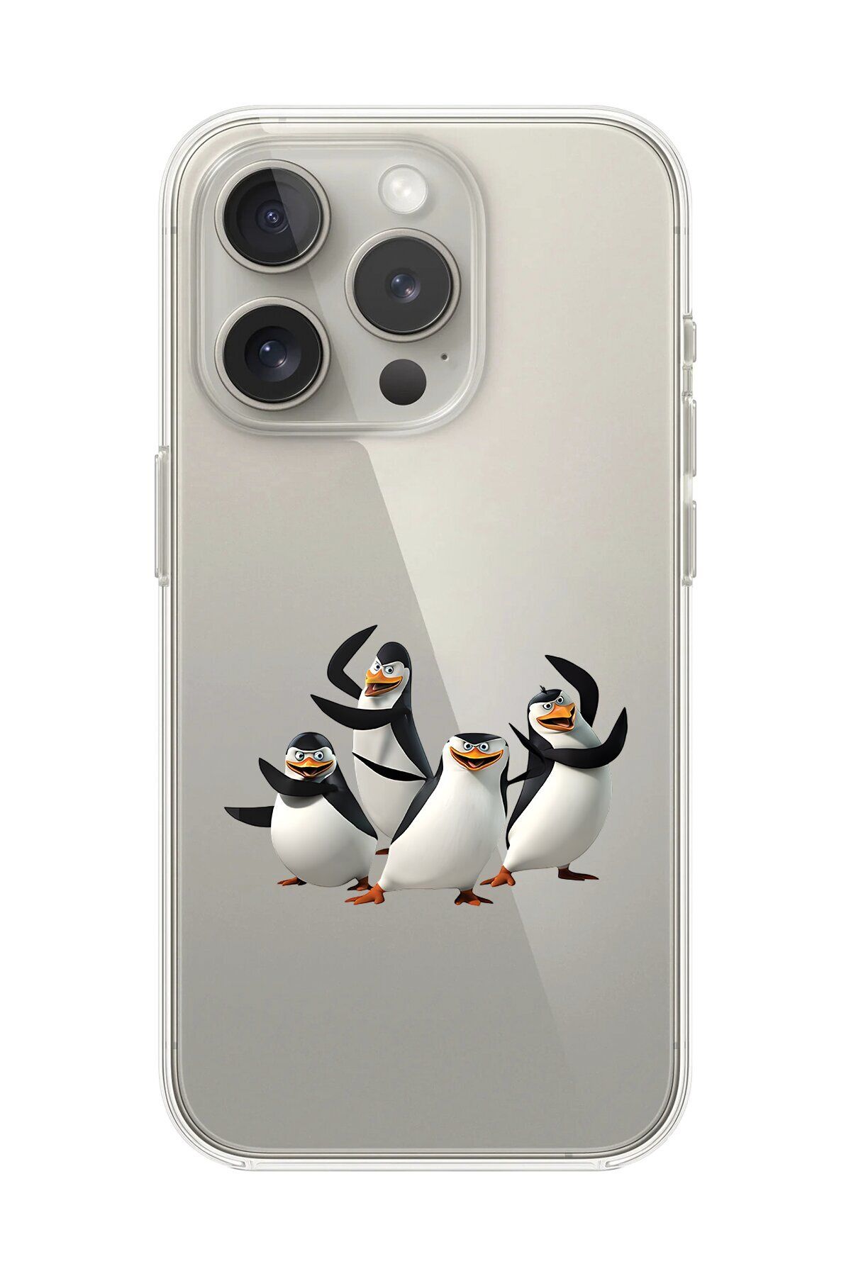 Dali Design iPhone 12 Pro Uyumlu Şeffaf Kılıf Cartoon Madagaskar Penguenleri 8 Tasarımlı