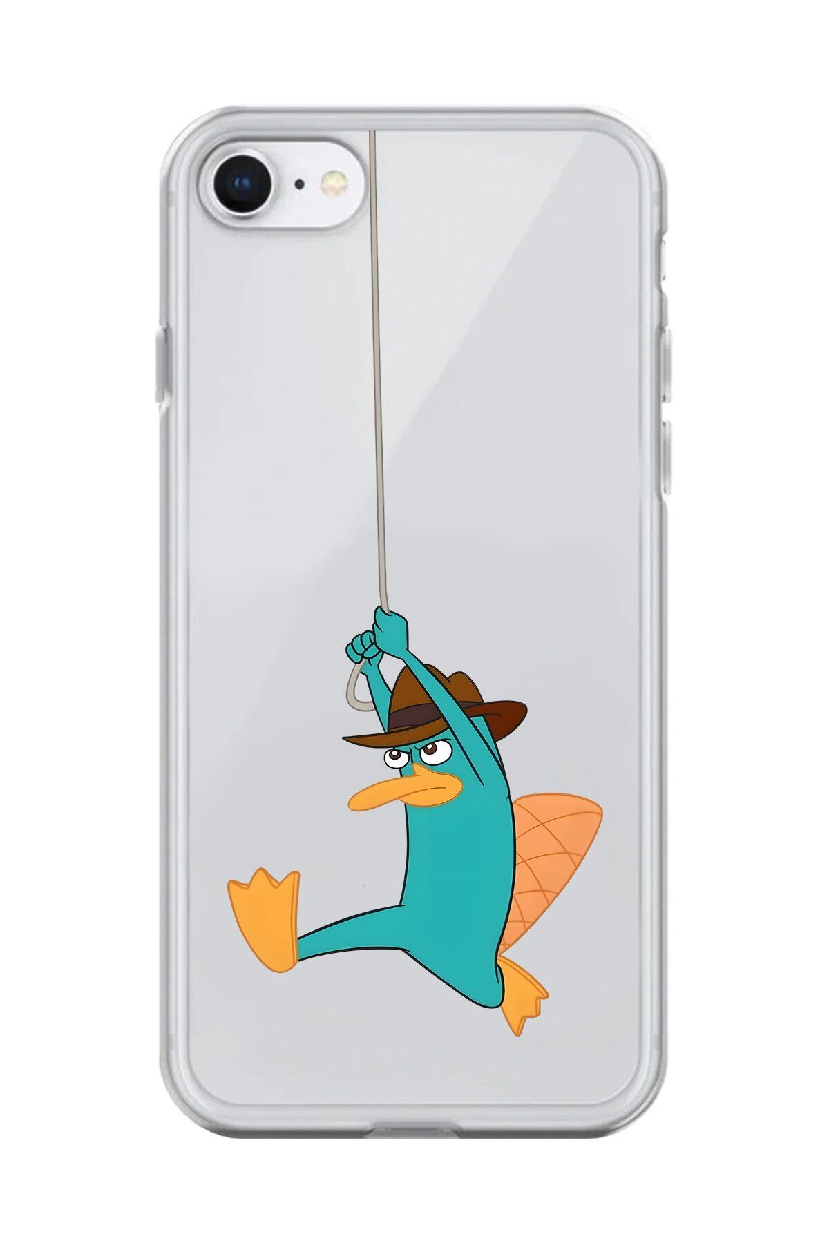 Dali Design iPhone 6S Uyumlu Şeffaf Kılıf Cartoon Ornitorenk Perry 11 Tasarımlı