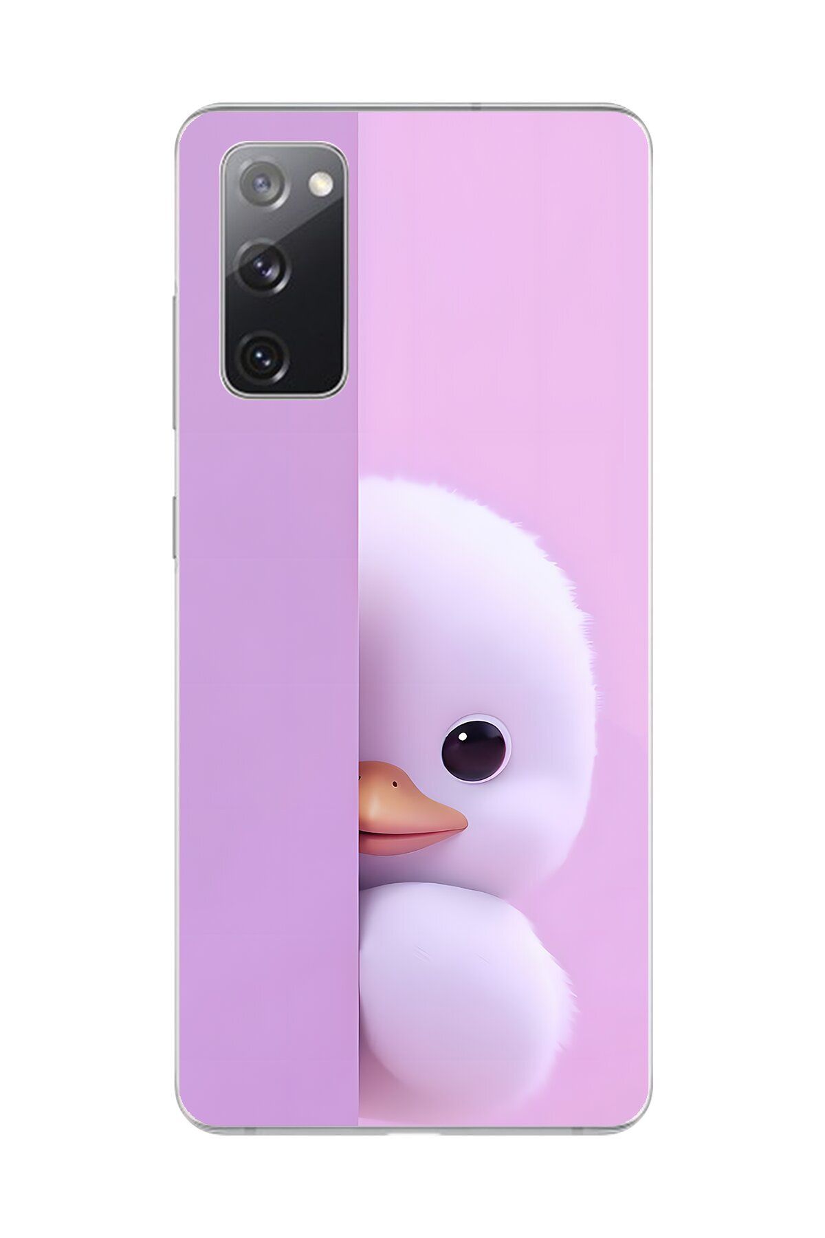 Dali Design Samsung Galaxy S20 FE Uyumlu Şeffaf Kılıf 3 Peluş Ördek Tasarımlı