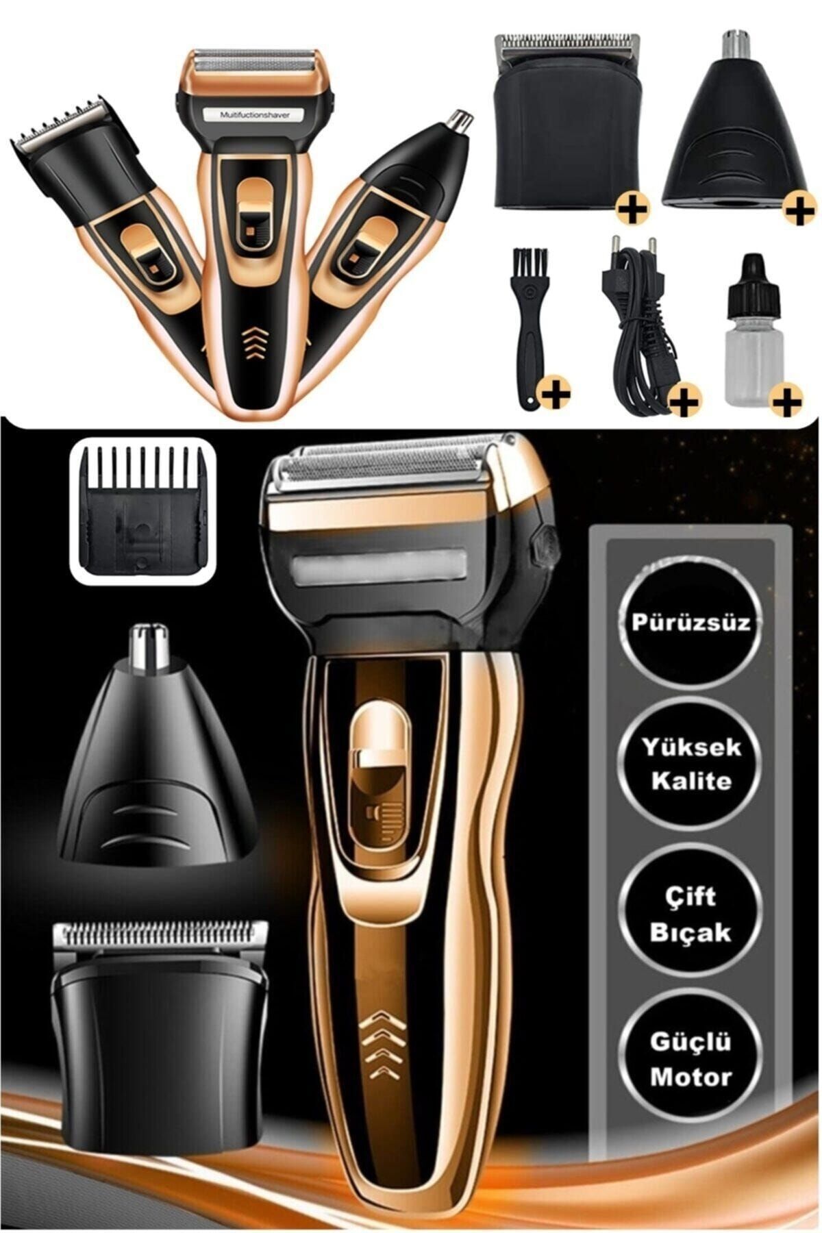 teknotrust Yp 2020 Turbo Pro X Galaxy Gold 3 In 1 Erkek Bakım Seti Saç Sakal Burun Tıraş Makinesi