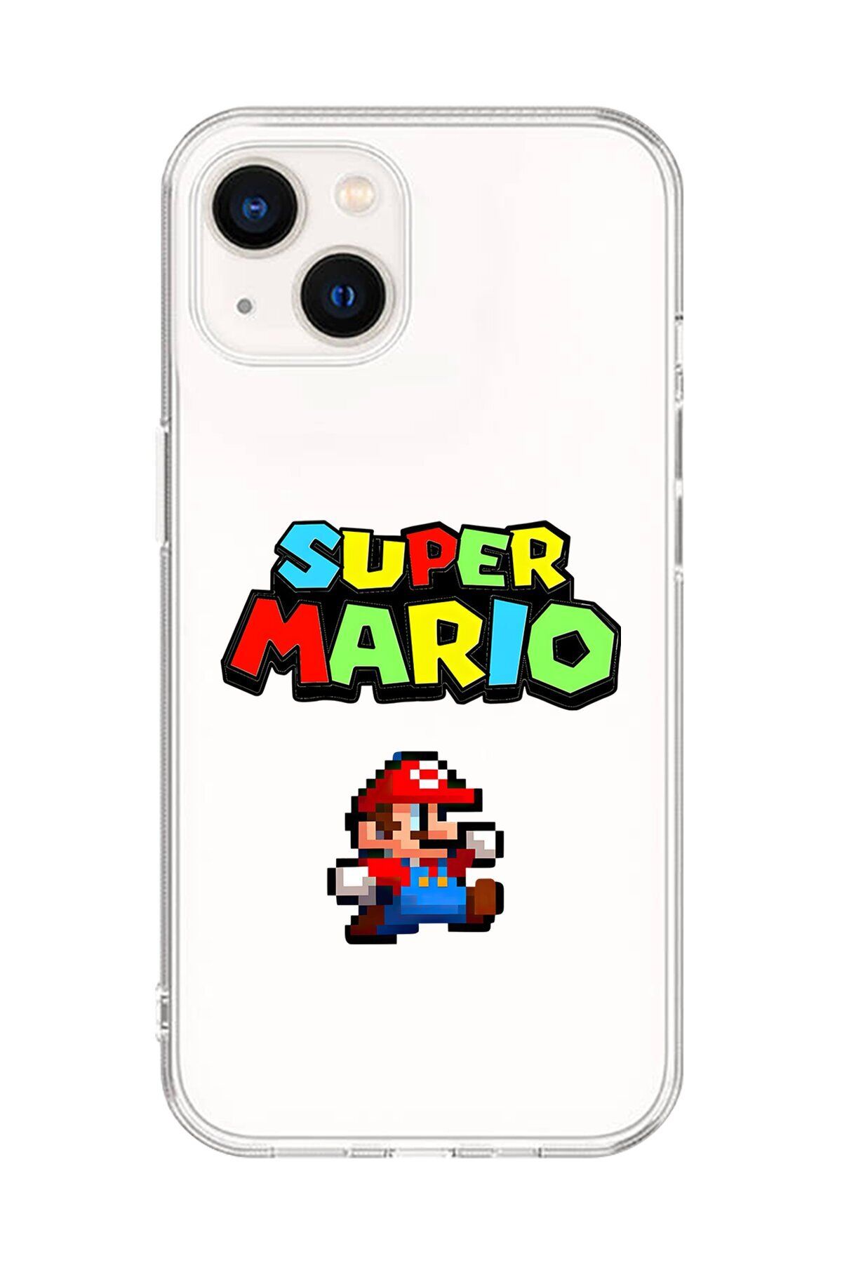 Dali Design iPhone 14 Uyumlu Şeffaf Kılıf 2 Mario Tasarımlı