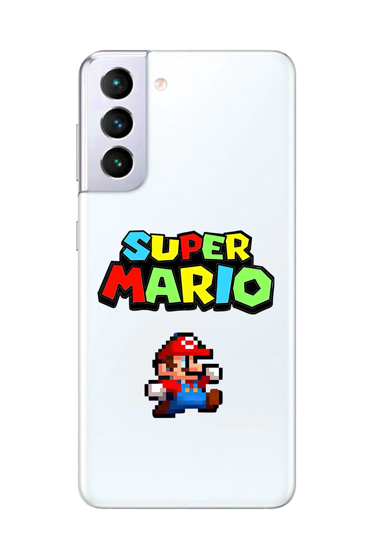 Dali Design Samsung Galaxy S21+ Uyumlu Şeffaf Kılıf 2 Mario Tasarımlı