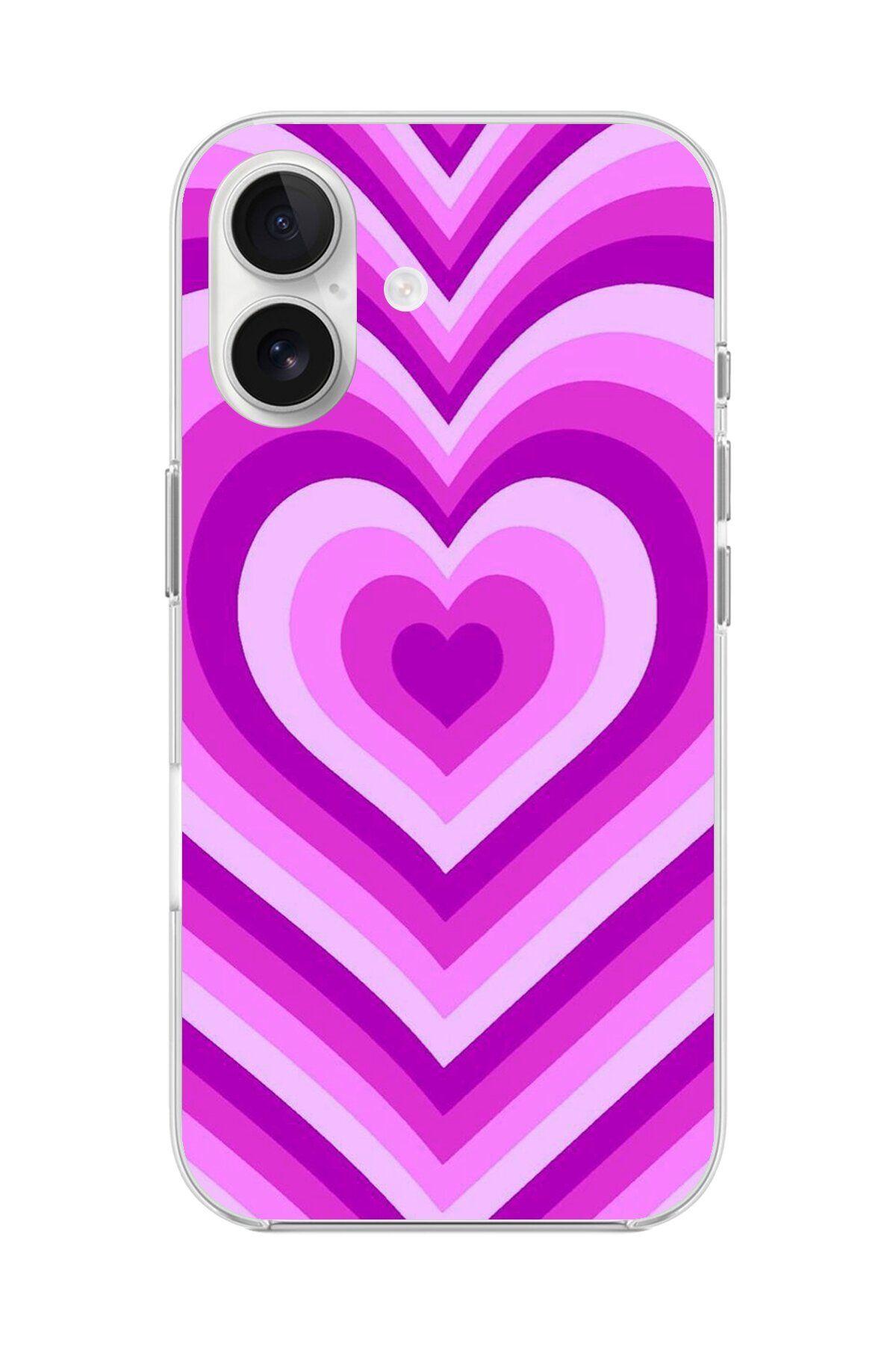 Dali Design iPhone 16 Uyumlu Şeffaf Kılıf Kalp 2 Tasarımlı