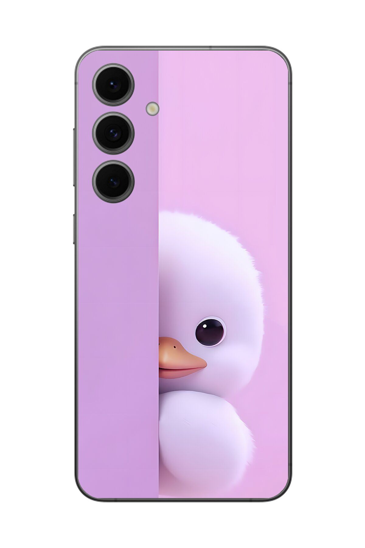 Dali Design Samsung Galaxy S24 FE Uyumlu Şeffaf Kılıf 3 Peluş Ördek Tasarımlı