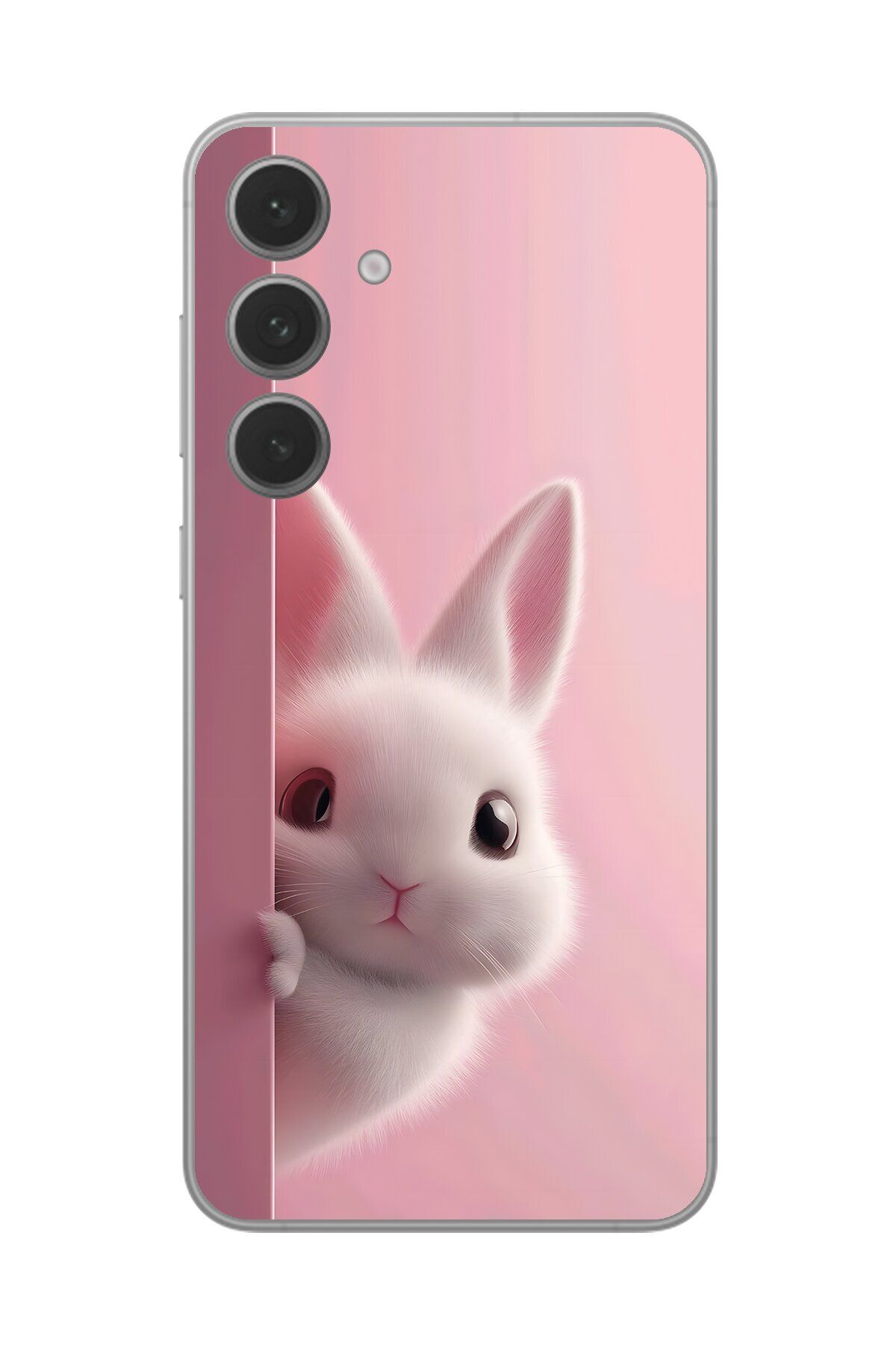 Dali Design Samsung Galaxy S24+ Uyumlu Şeffaf Kılıf 5 Peluş Tavşan Tasarımlı