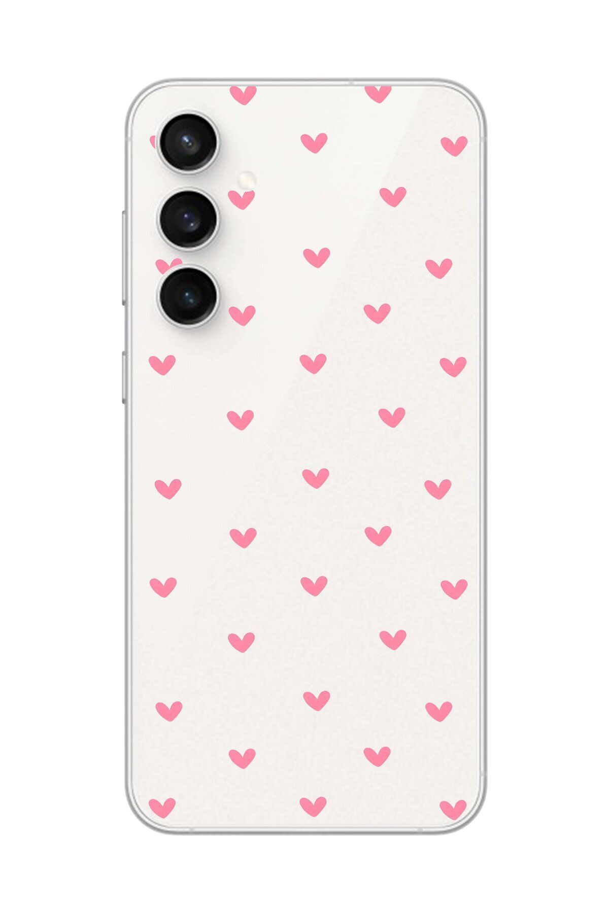 Dali Design Galaxy S23 FE Uyumlu Şeffaf Kılıf Şeffaf Kalp 1 Tasarımlı