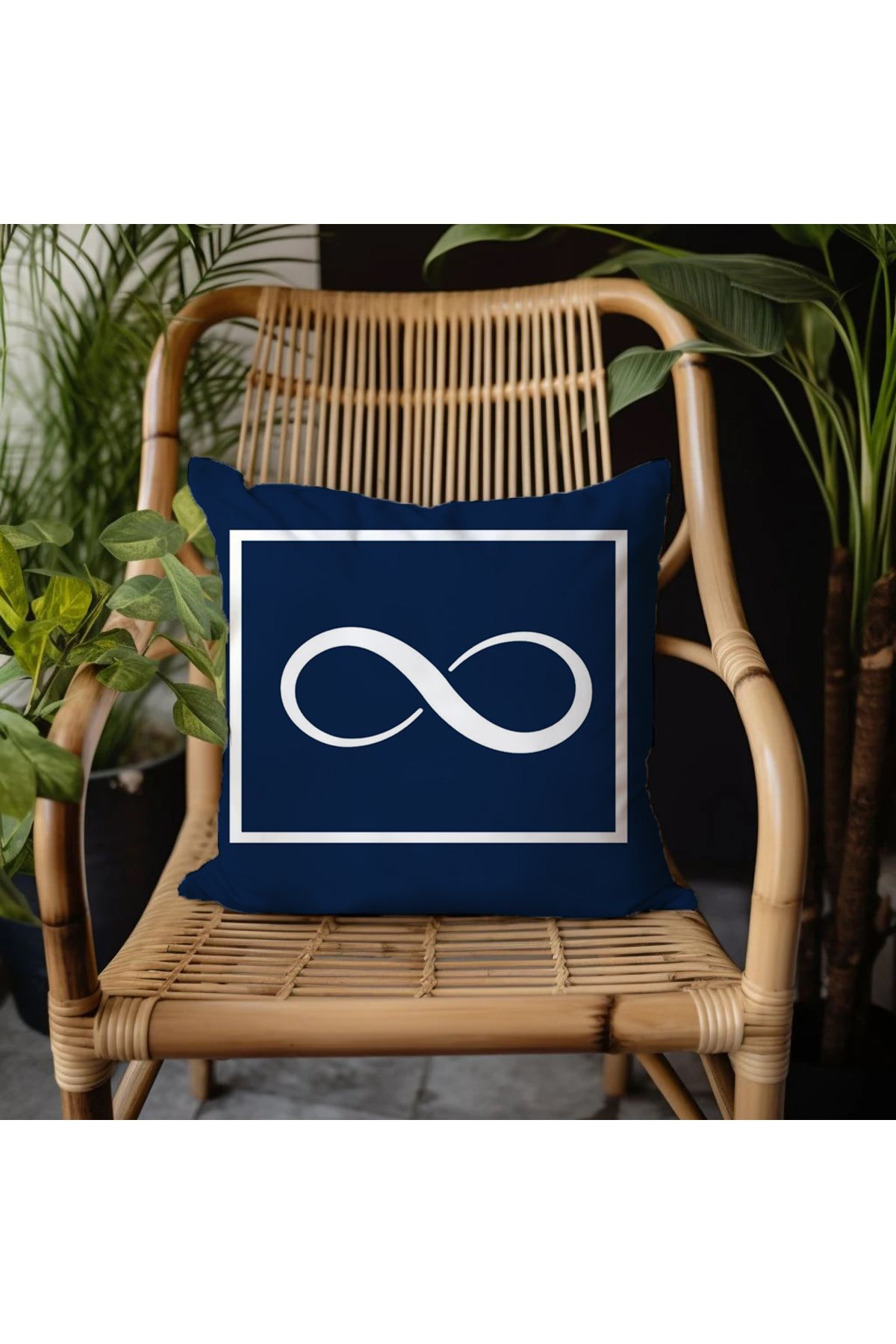 GREENDECOR Sonsuzluk İşareti Elyaf Dolgulu Kırlent Aşk Süs Yastık Dekoratif Kırlent 25x25 Ya Da 40x40 Hediyelik