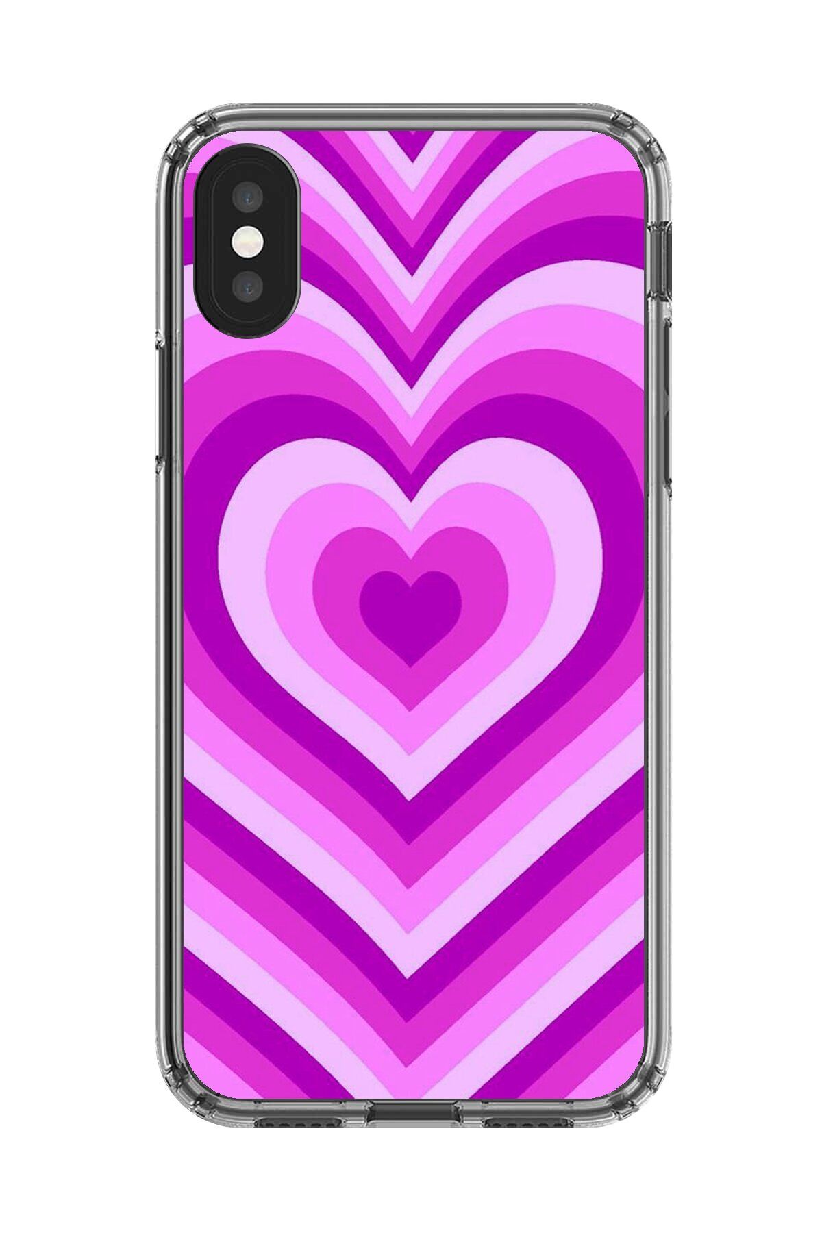 Dali Design iPhone XS Uyumlu Şeffaf Kılıf Kalp 2 Tasarımlı
