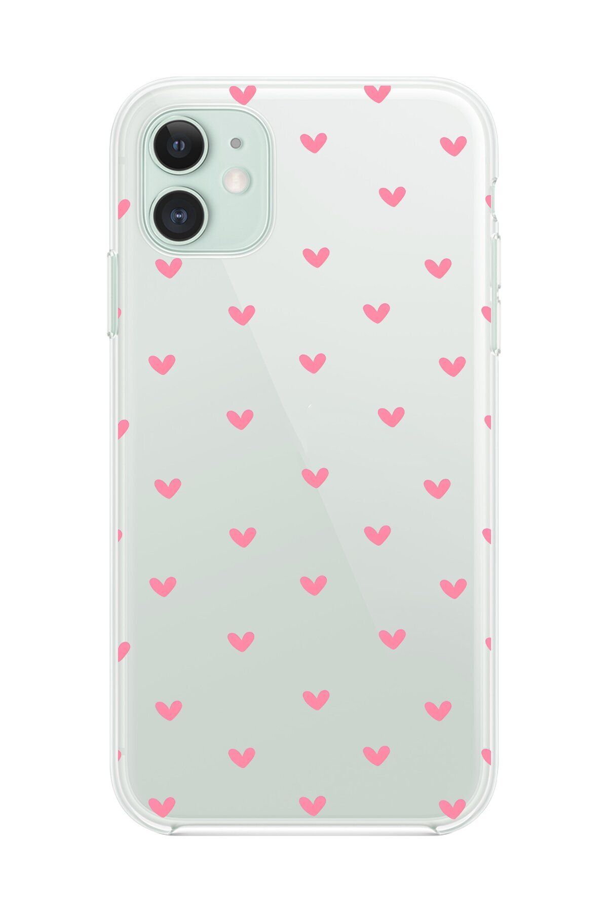 Dali Design iPhone 11 Uyumlu Şeffaf Kılıf Şeffaf Kalp 1 Tasarımlı