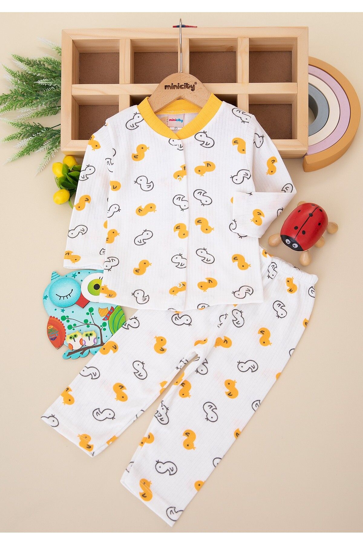 ARAF WEAR Bebek Yenidogan Çocuk Kiz Erkek Pamuklu Oyali Pijama Takımı Hediyelik