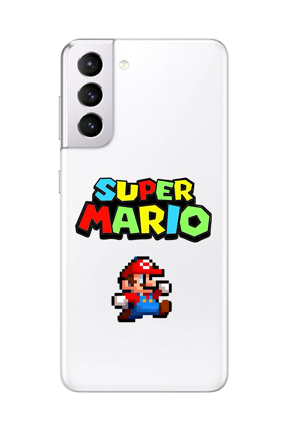 Dali Design Samsung Galaxy S21 Uyumlu Şeffaf Kılıf 2 Mario Tasarımlı