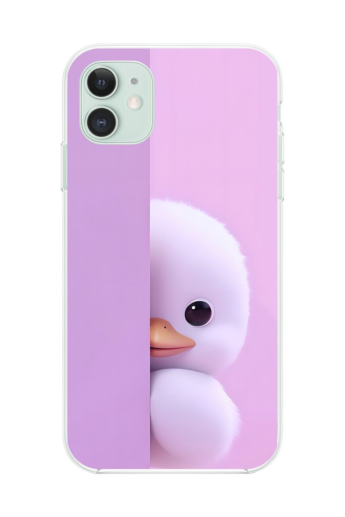 Dali Design iPhone 11 Uyumlu Şeffaf Kılıf 3 Peluş Ördek Tasarımlı