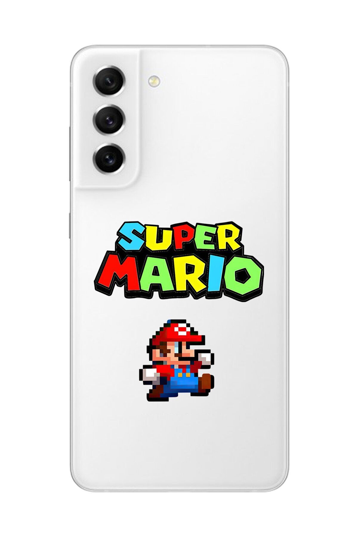 Dali Design Samsung Galaxy S21 FE Uyumlu Şeffaf Kılıf 2 Mario Tasarımlı