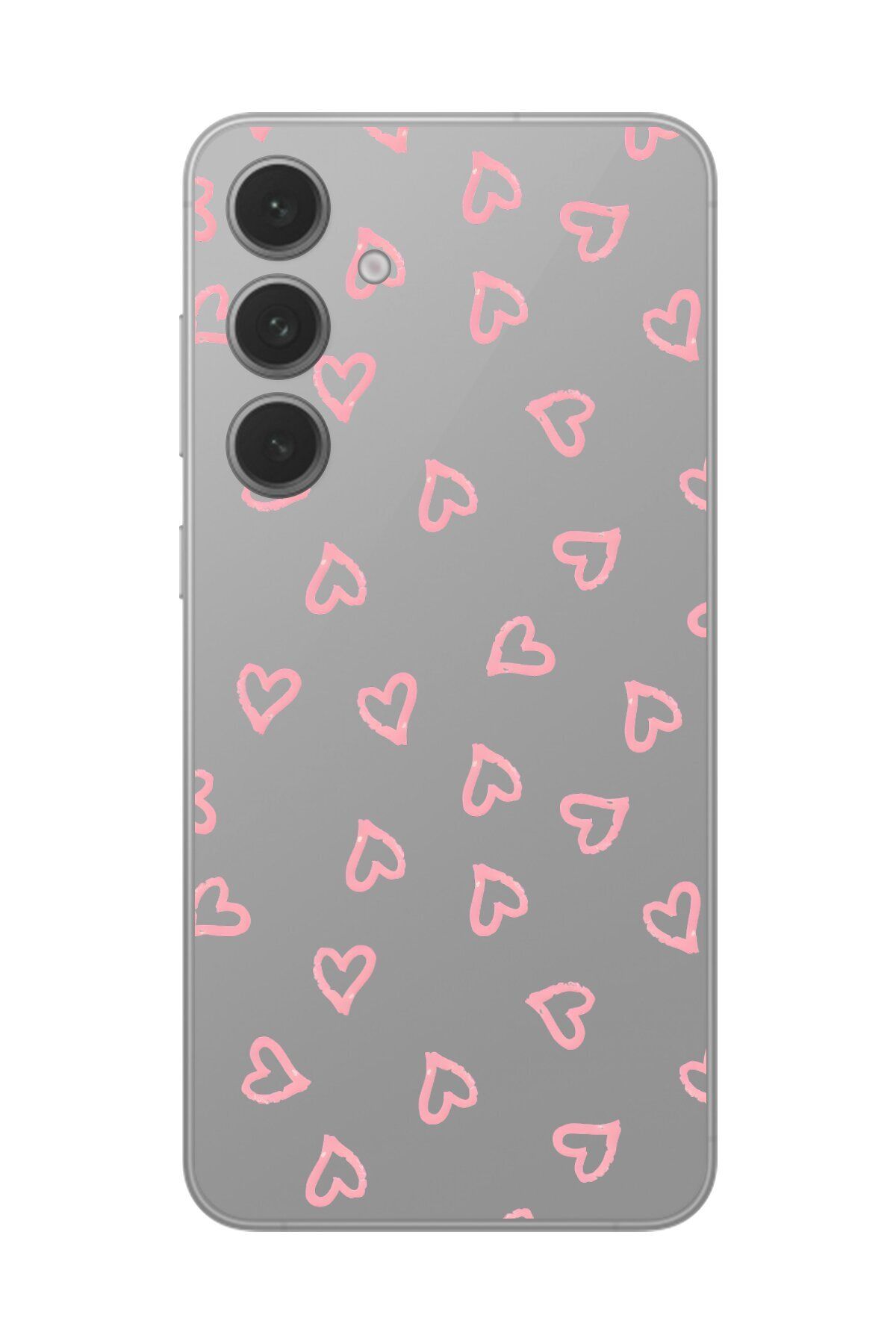 Dali Design Galaxy S24+ Uyumlu Şeffaf Kılıf Şeffaf Kalp 3 Tasarımlı