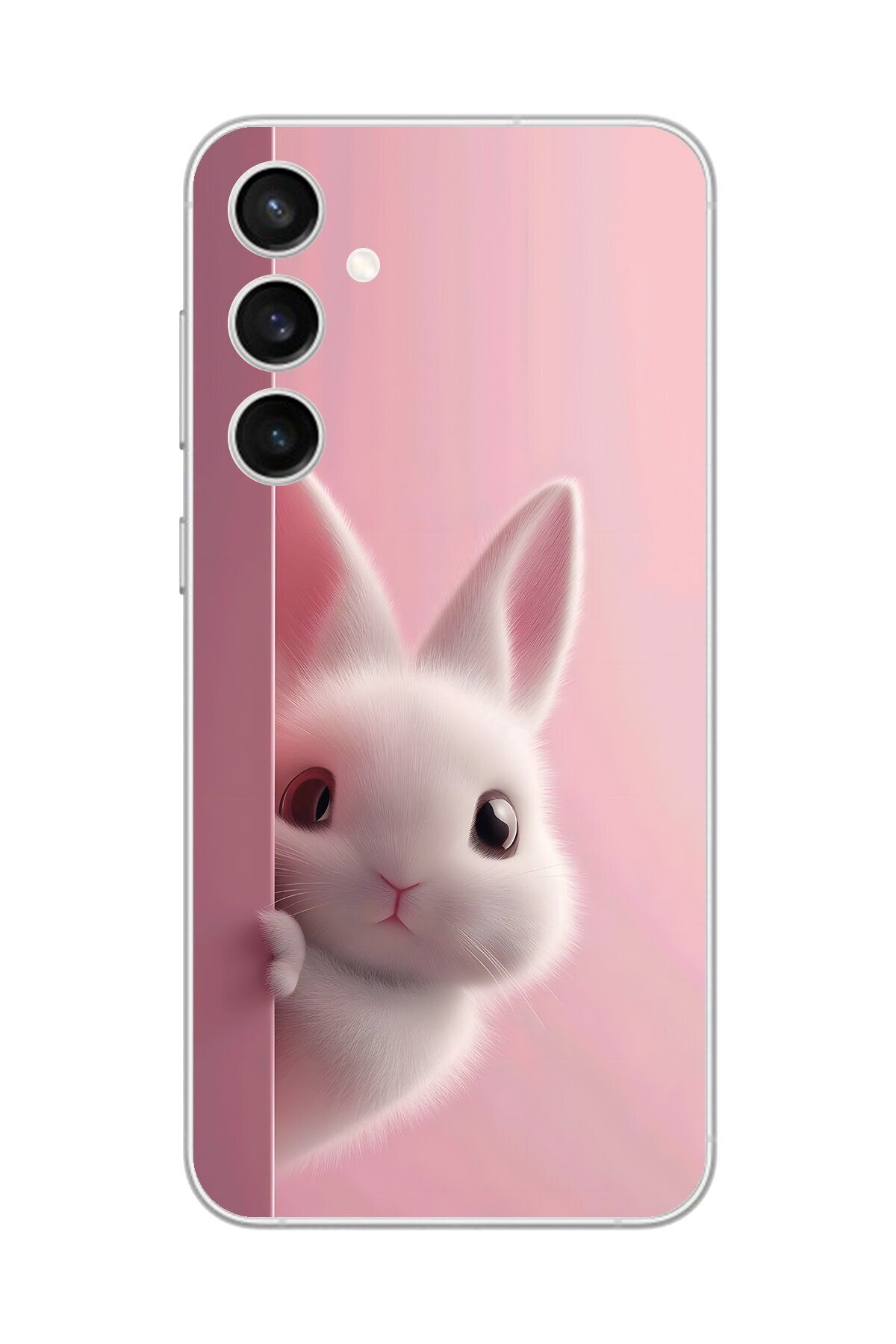 Dali Design Samsung Galaxy S23 FE Uyumlu Şeffaf Kılıf 5 Peluş Tavşan Tasarımlı