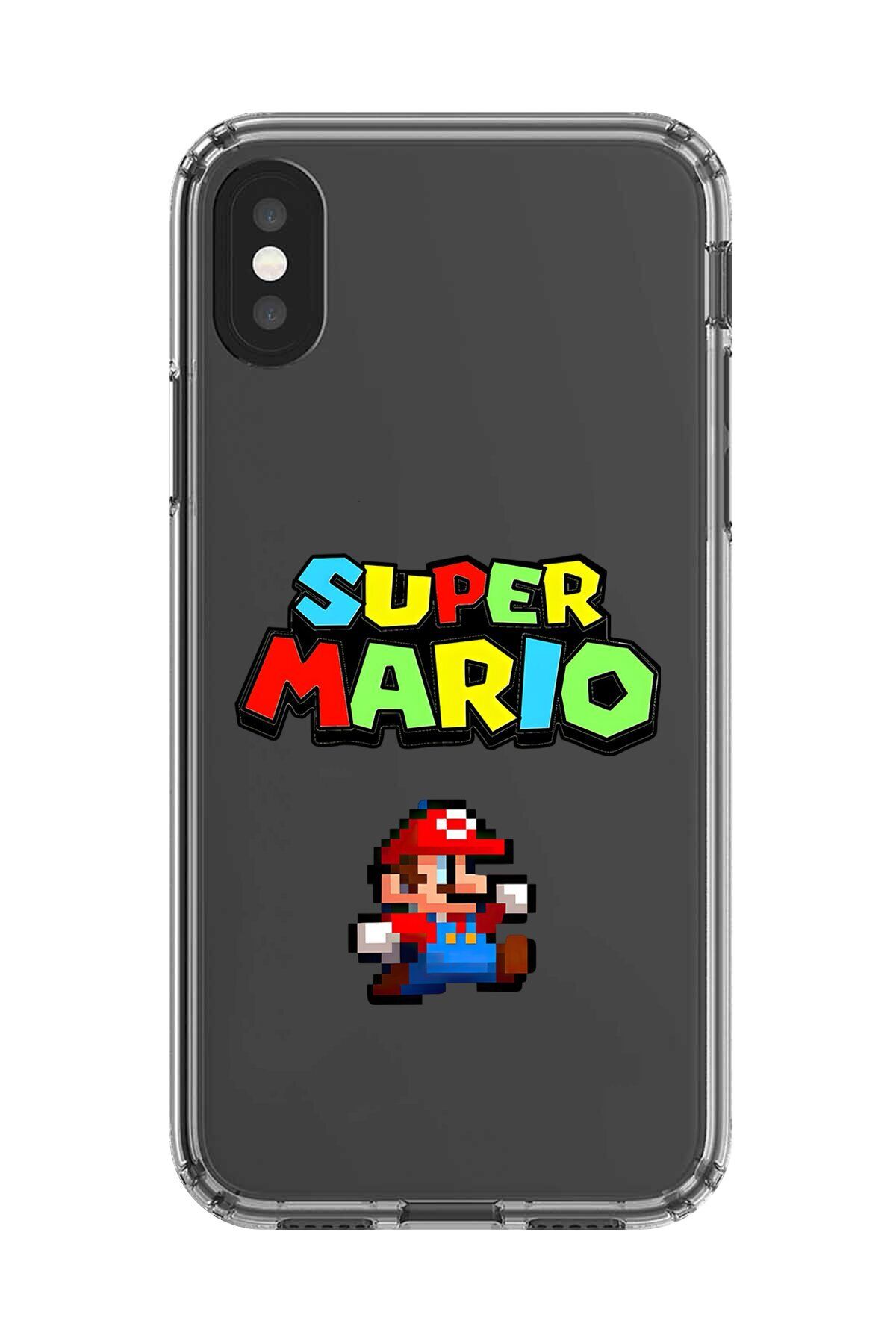 Dali Design iPhone XS Uyumlu Şeffaf Kılıf 2 Mario Tasarımlı