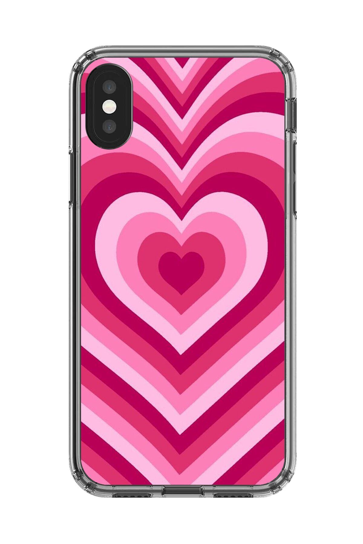 Dali Design iPhone XS Max Uyumlu Şeffaf Kılıf Kalp 1 Tasarımlı