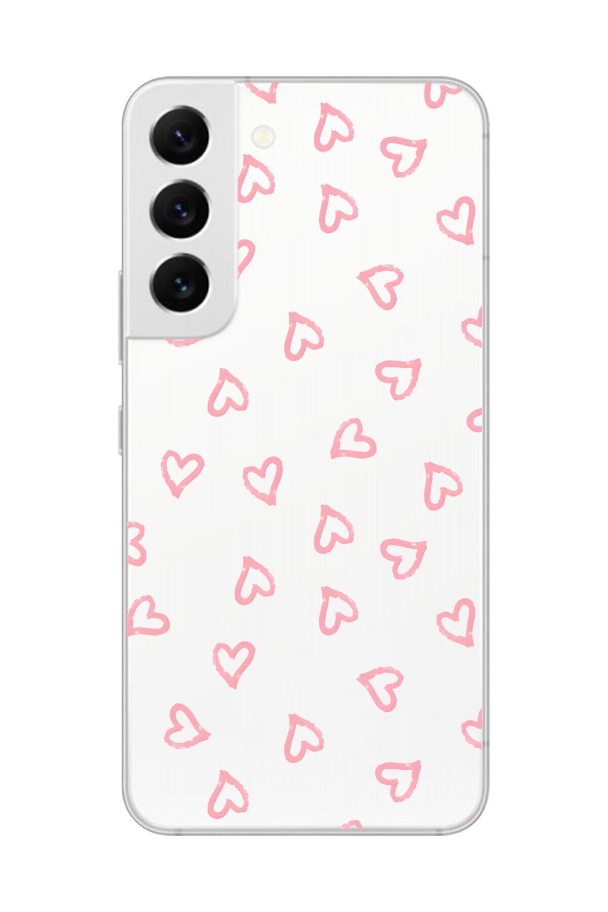Dali Design Galaxy S22 Uyumlu Şeffaf Kılıf Şeffaf Kalp 3 Tasarımlı