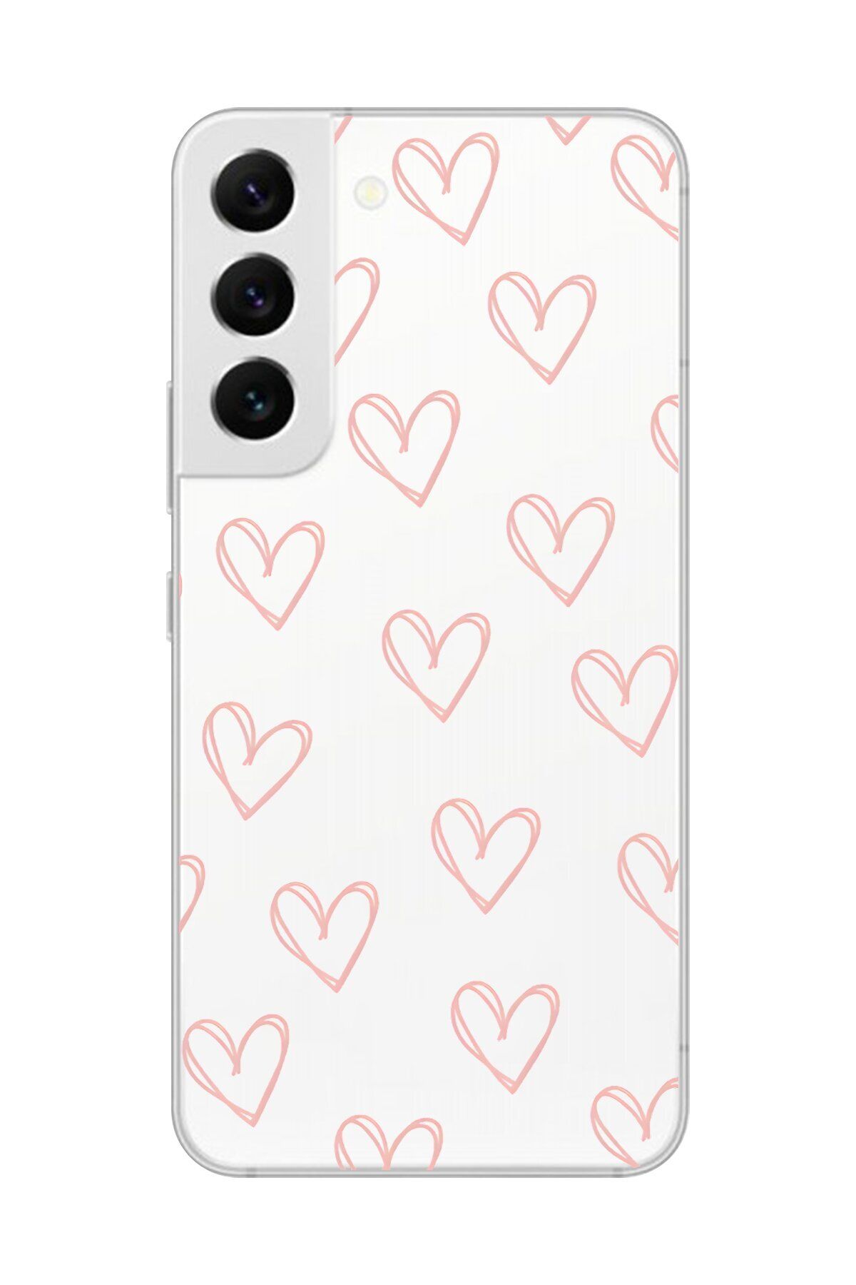 Dali Design Galaxy S22 Uyumlu Şeffaf Kılıf Şeffaf Kalp 2 Tasarımlı
