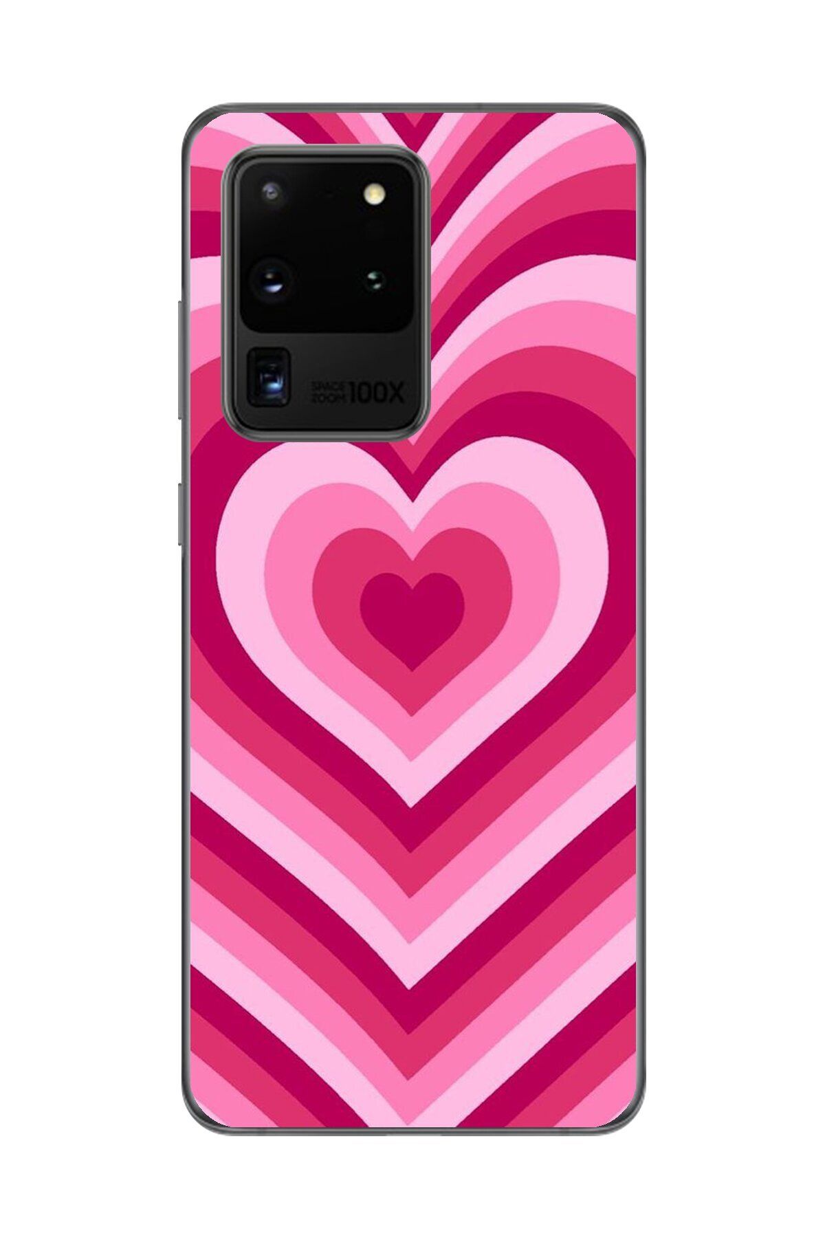 Dali Design Galaxy S20 Ultra Uyumlu Şeffaf Kılıf Kalp 1 Tasarımlı