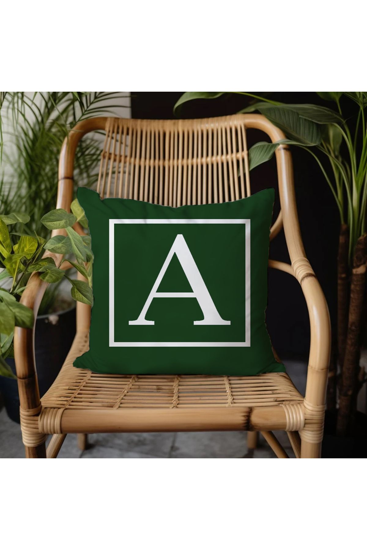 GREENDECOR A Harfi Elyaf Dolgulu Kırlent A Harfli Süs Yastık Dekoratif Kırlent 25x25 Ya Da 40x40cm Hediyelik