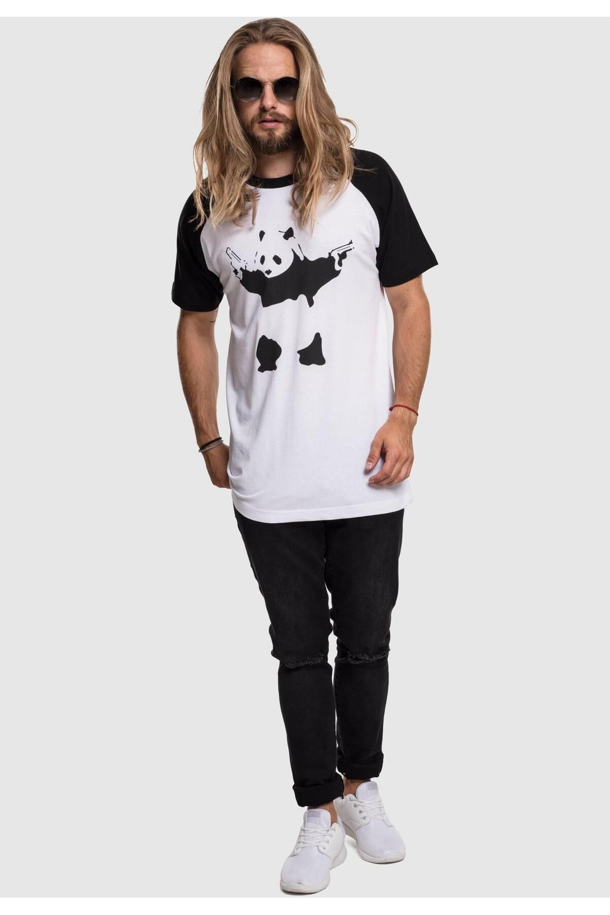 Merchcode-Herren Brandalised - Banksy´s Graffiti Panda Raglan Tee 7