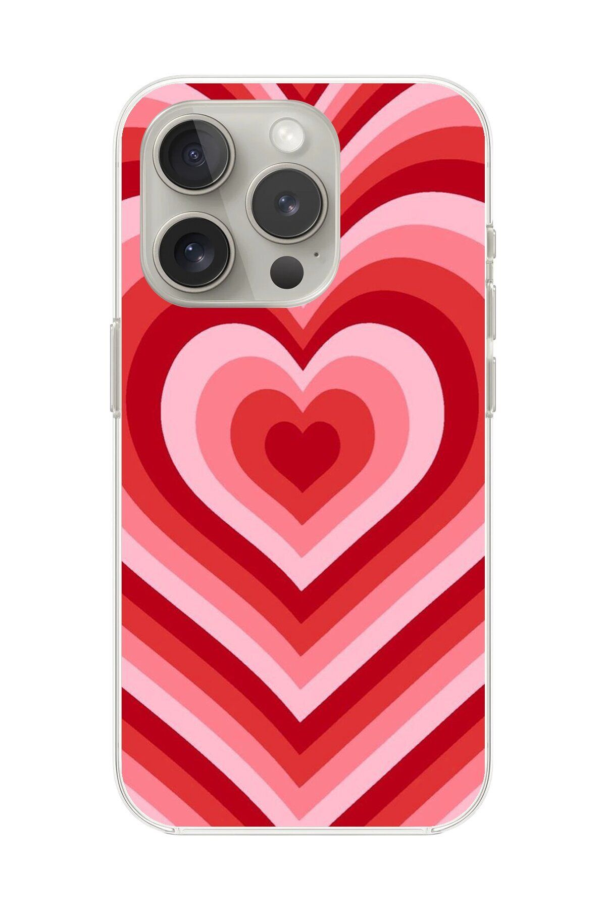 Dali Design iPhone 15 Pro Uyumlu Şeffaf Kılıf Kalp 3 Tasarımlı