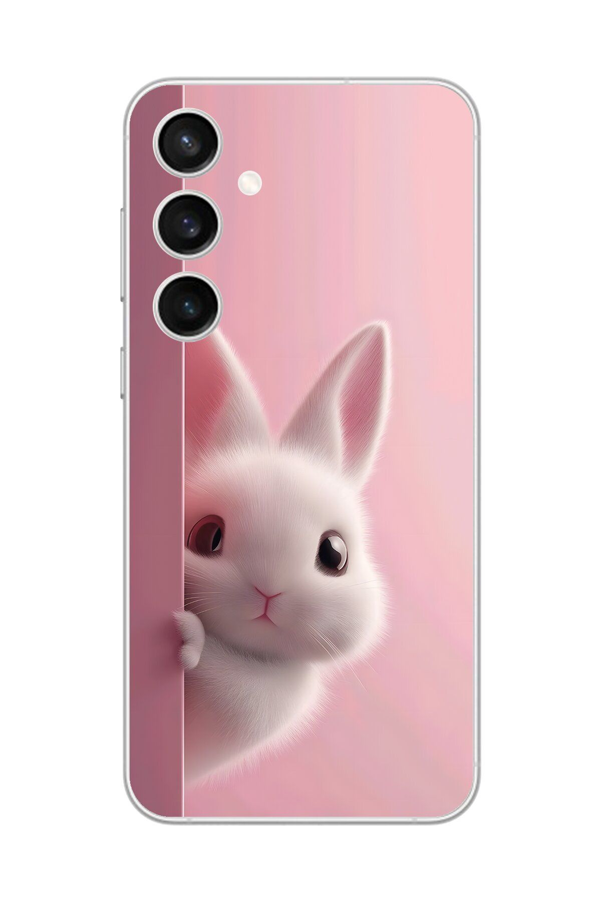Dali Design Samsung Galaxy S23 Uyumlu Şeffaf Kılıf 5 Peluş Tavşan Tasarımlı